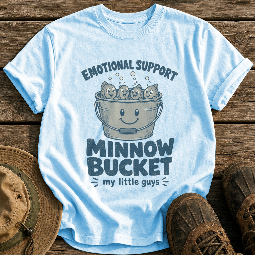 Emotional Support Minnow Bucket tee - Chambray - front