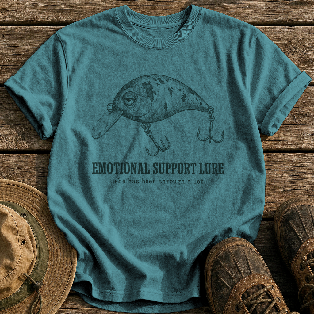 Emotional Support Lure tee - Blue Spruce - front