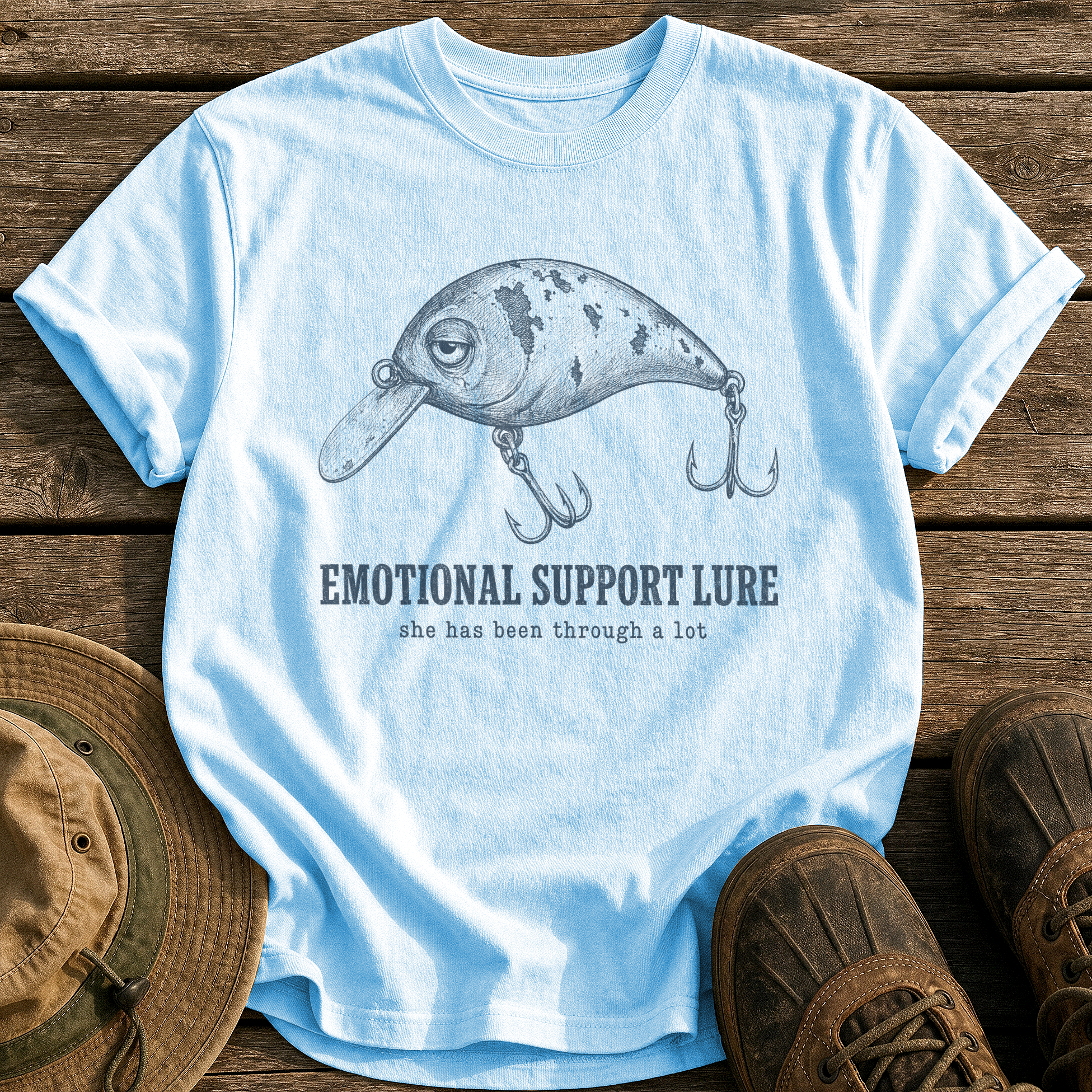 Emotional Support Lure tee - Chambray - front