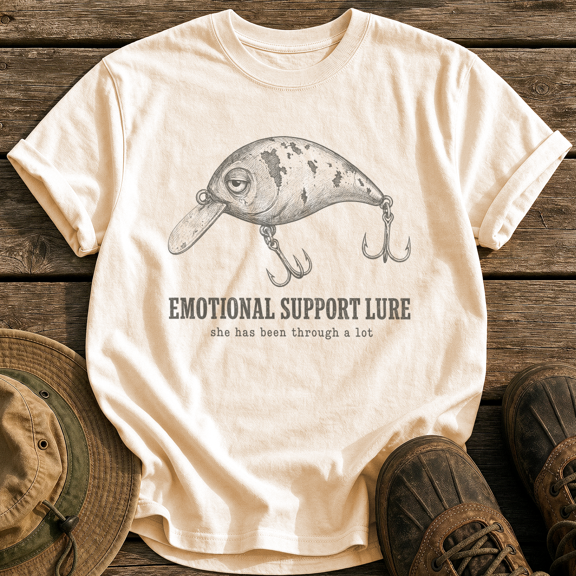 Emotional Support Lure tee - Ivory - front