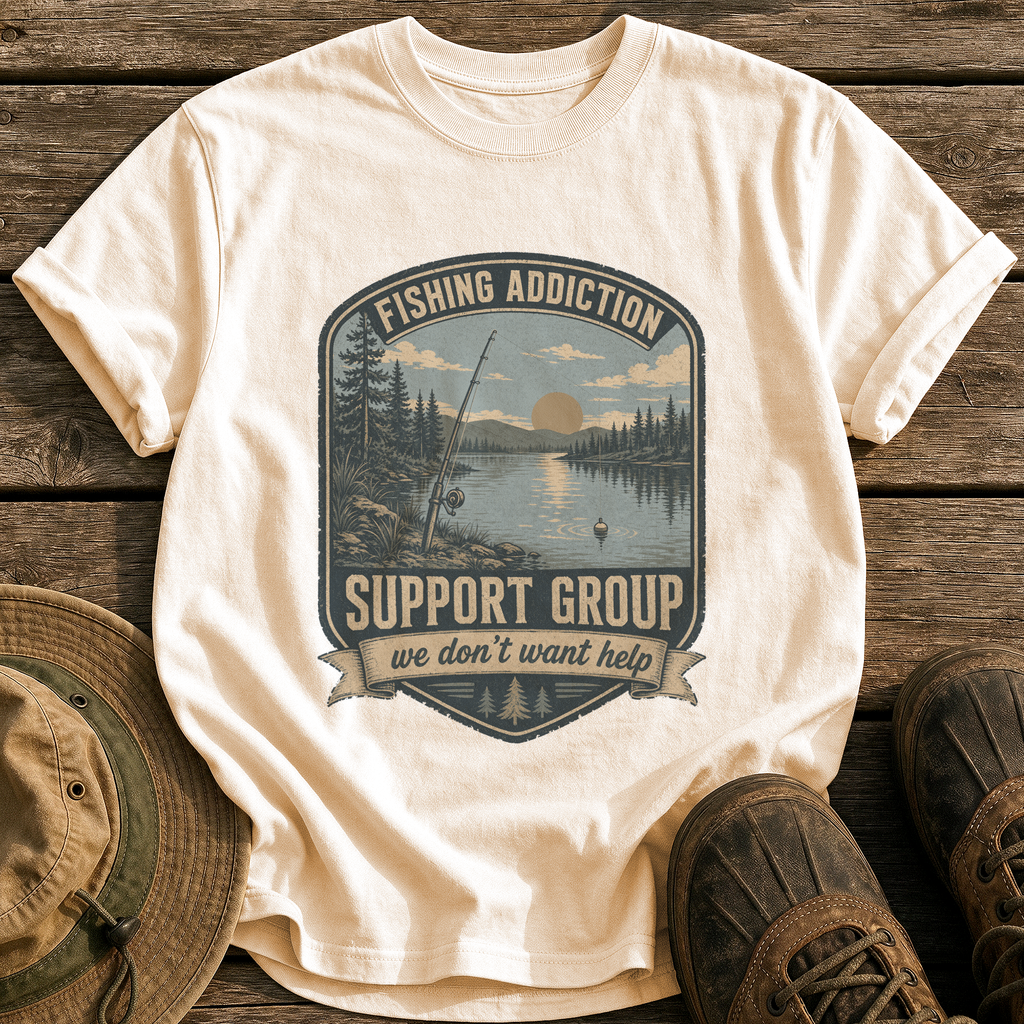 Fishing Addiction Support Group tee - Ivory - front