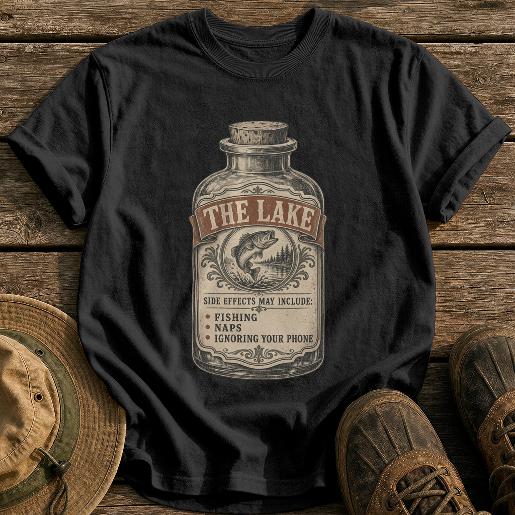 Side Effects May Include Fishing tee - Black - front