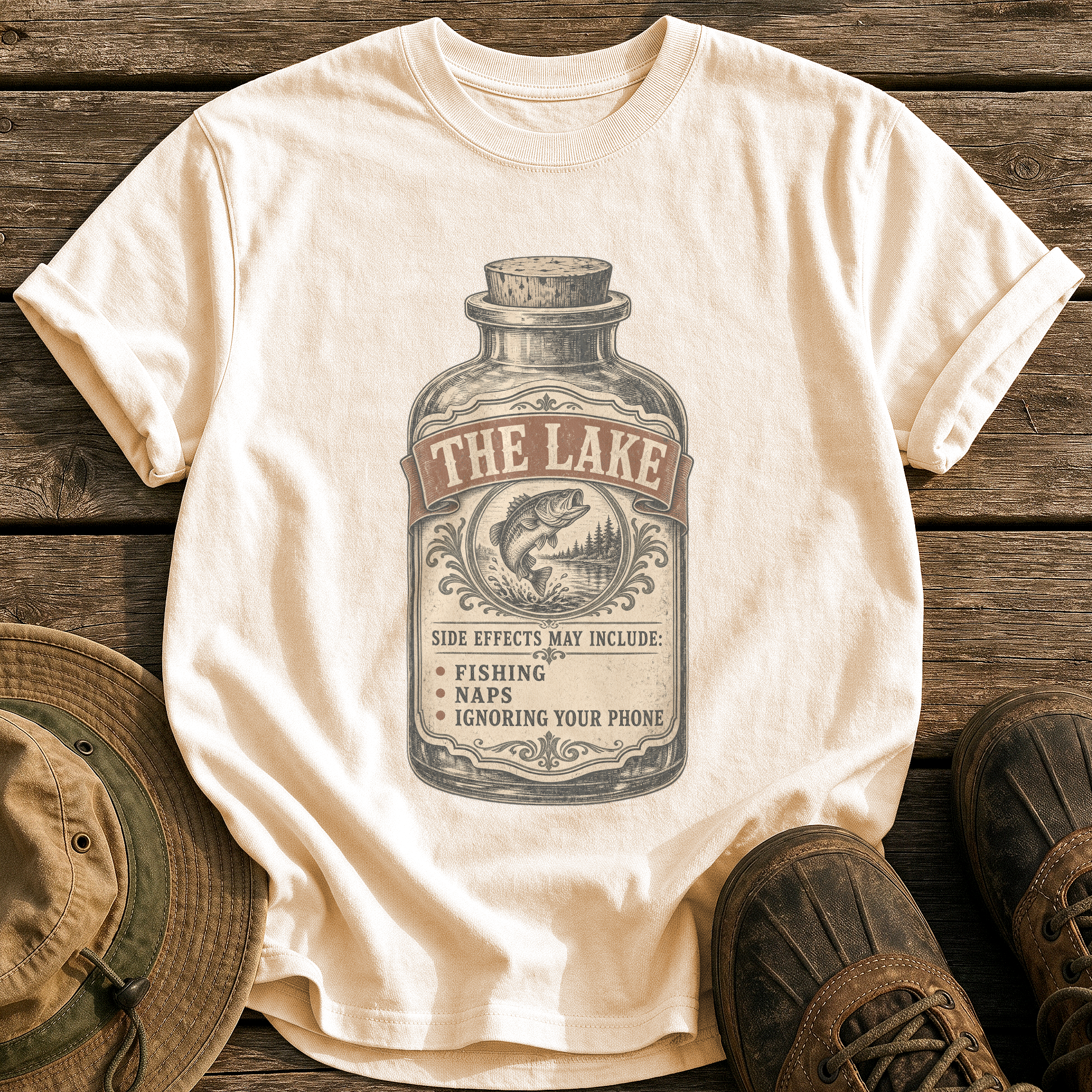 Side Effects May Include Fishing tee - Ivory - front