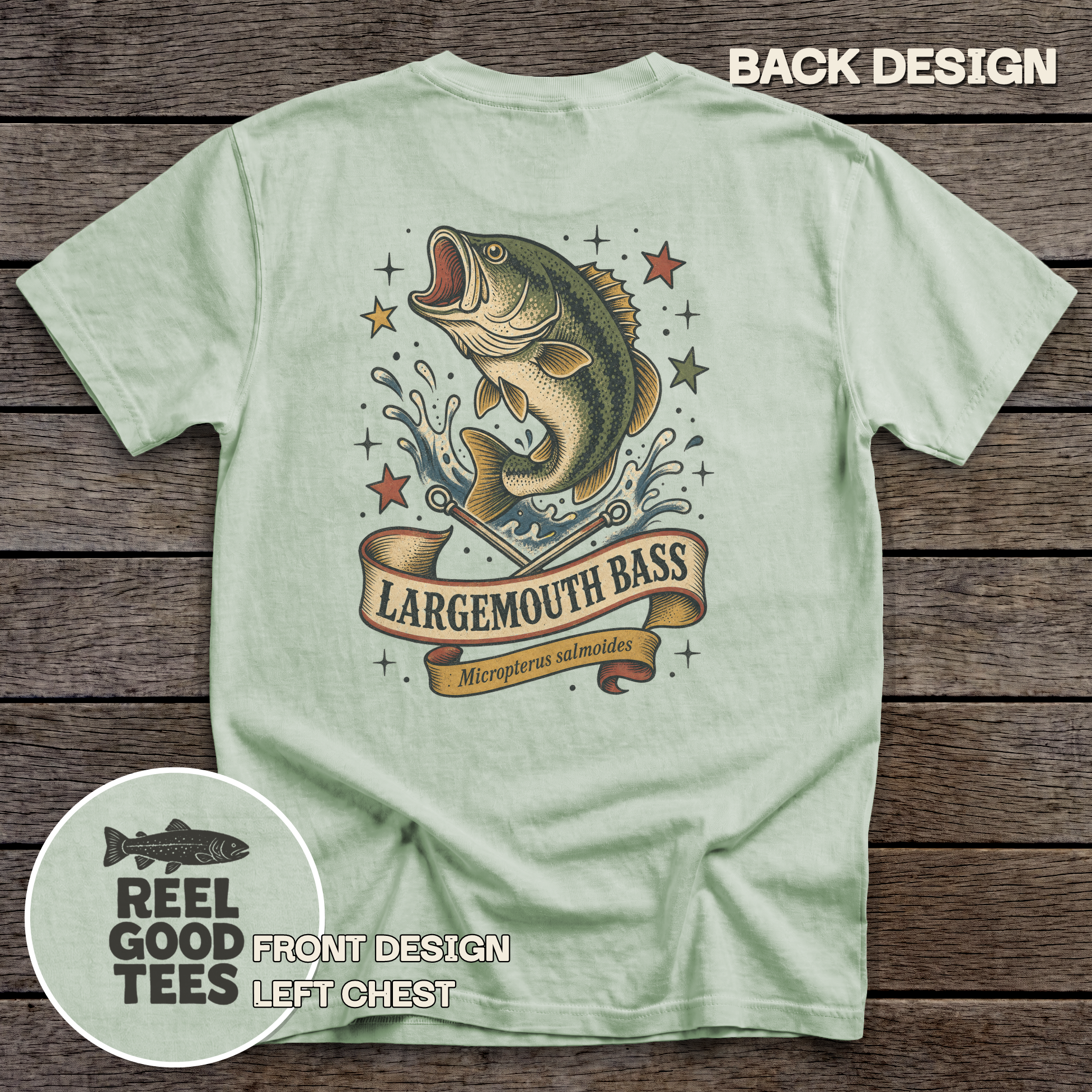 Largemouth Bass Flash tee - Bay - back