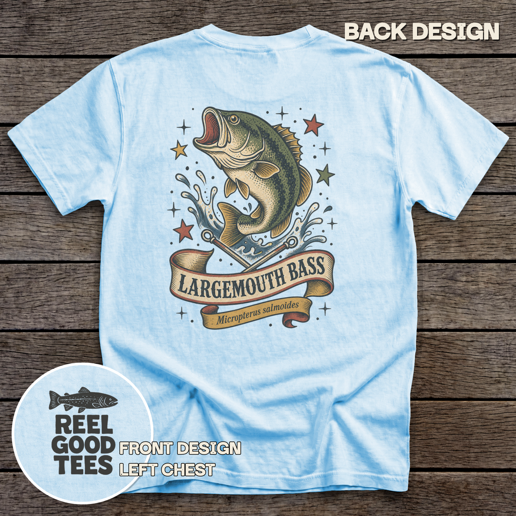 Largemouth Bass Flash tee - Chambray - back