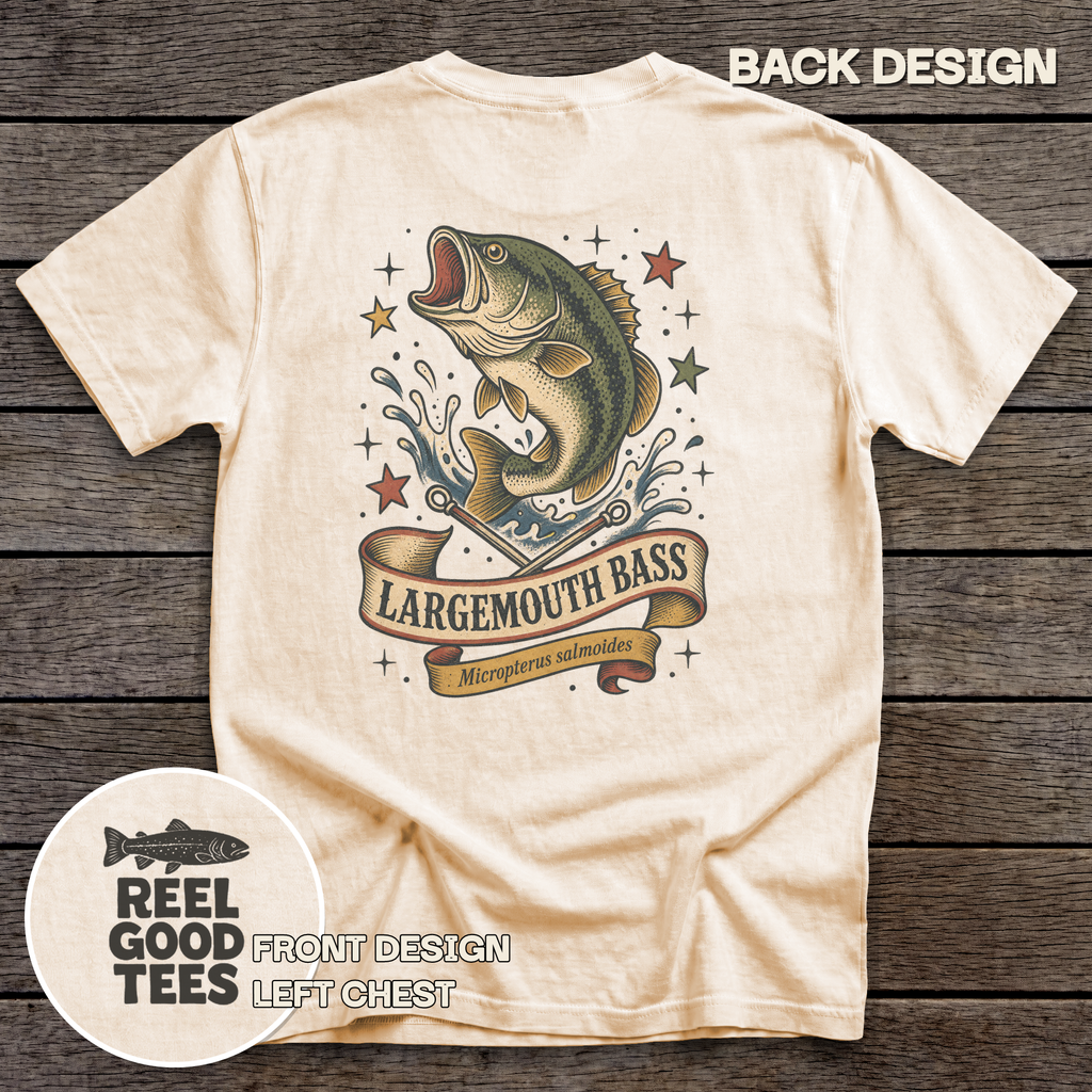 Largemouth Bass Flash tee - Ivory - back