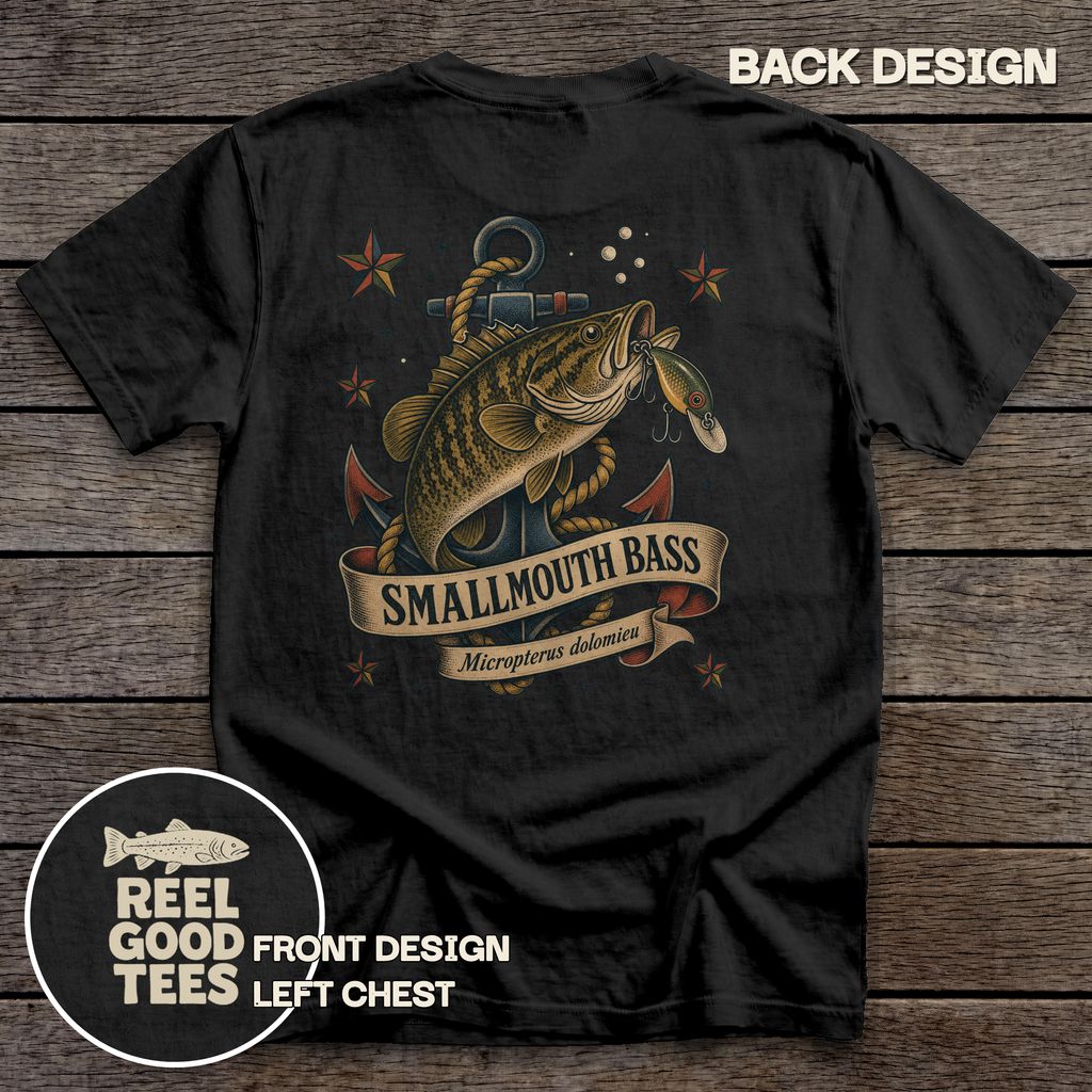 Smallmouth Bass Flash tee - Black - back