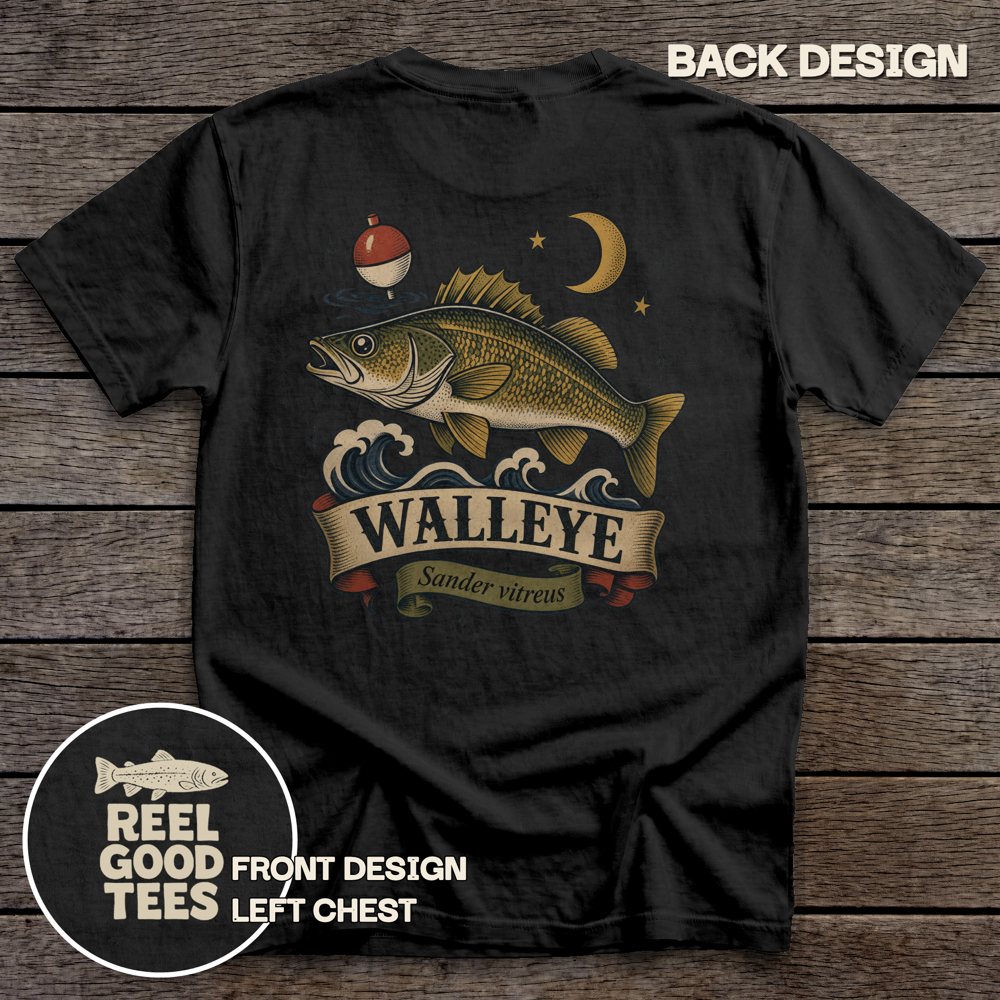 Walleye Flash tee - Black - back