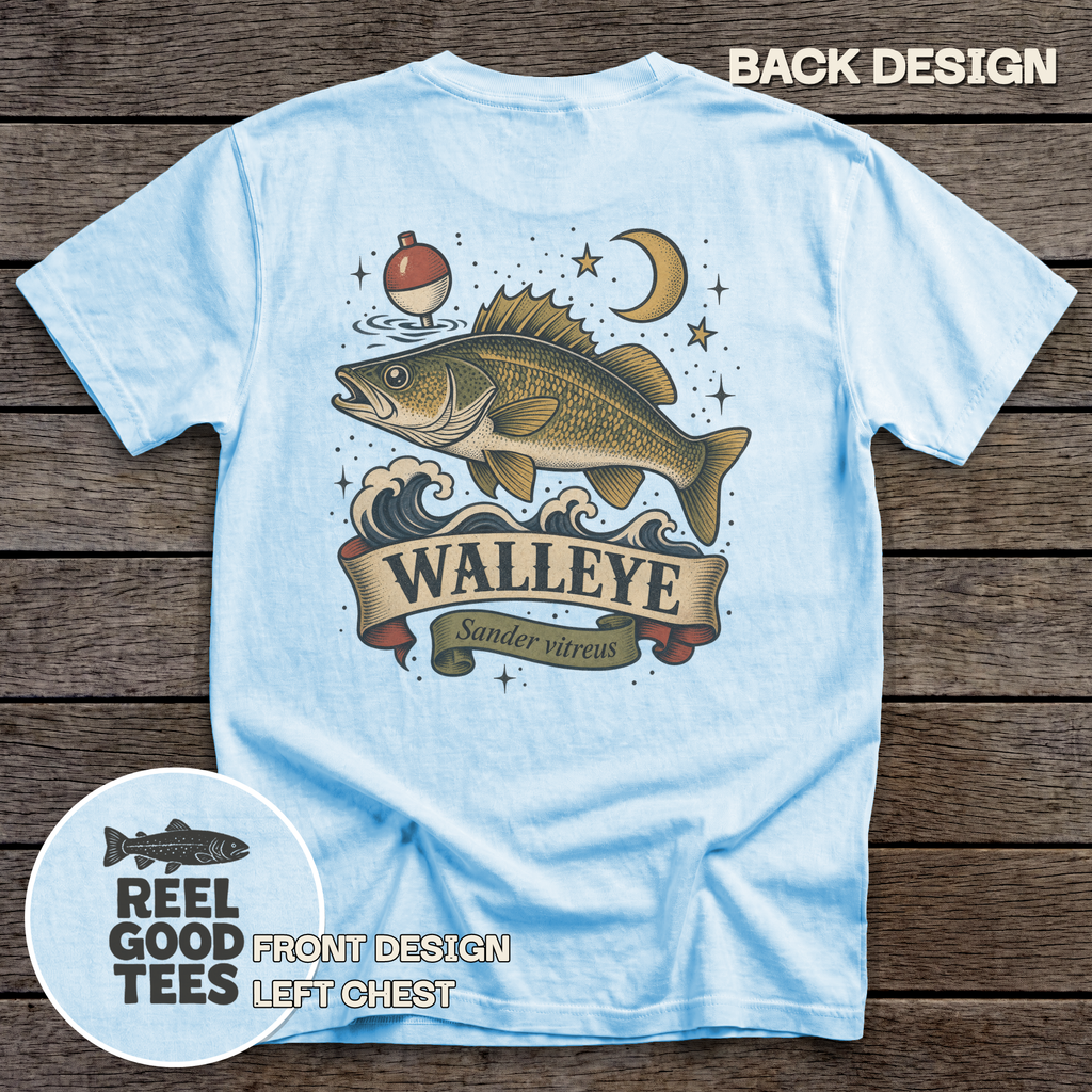 Walleye Flash tee - Chambray - back