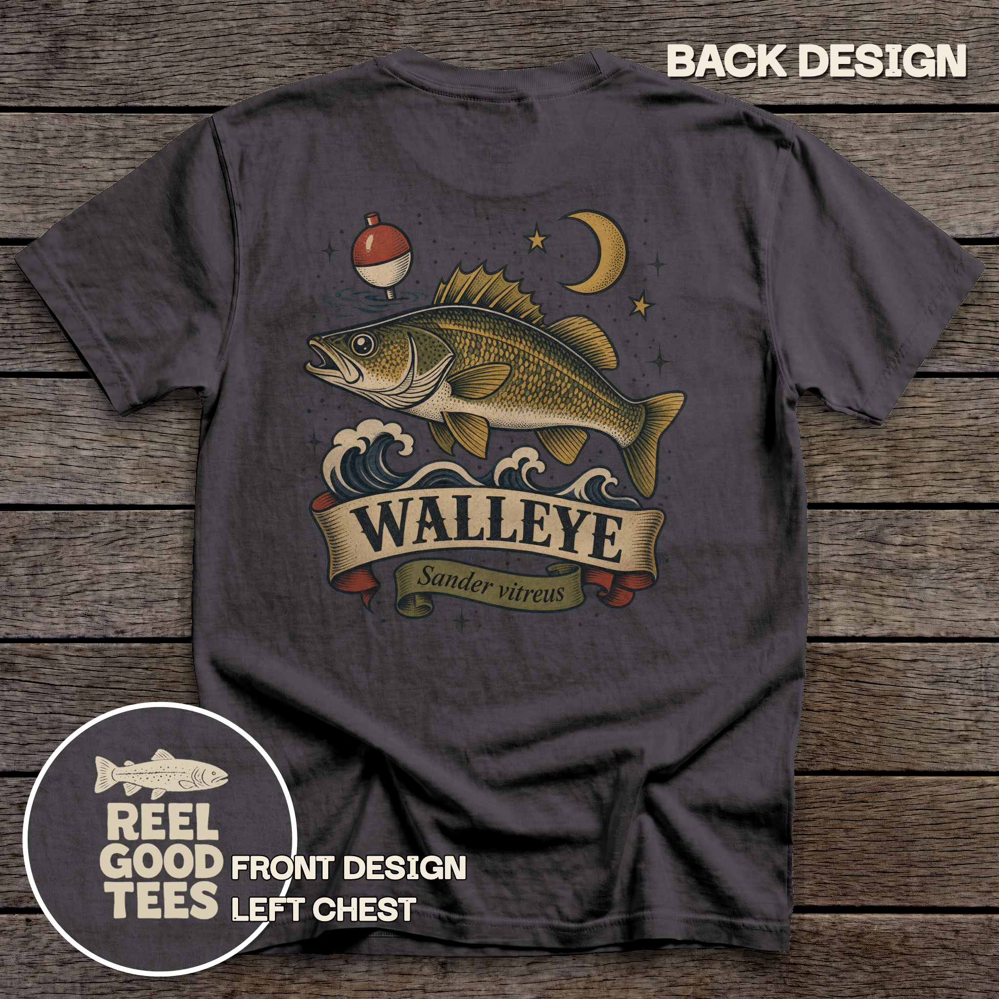 Walleye Flash tee - Graphite - back