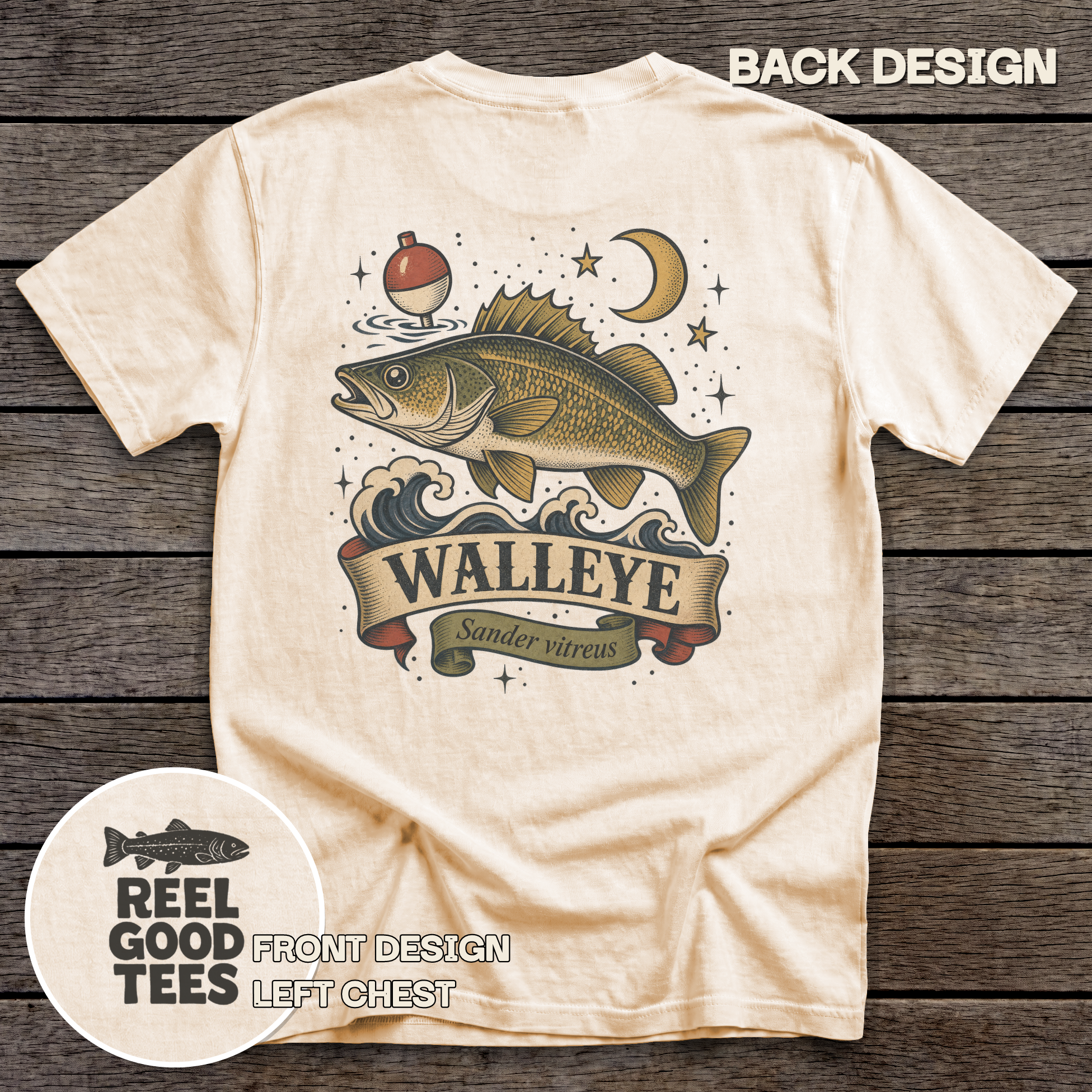 Walleye Flash tee - Ivory - back