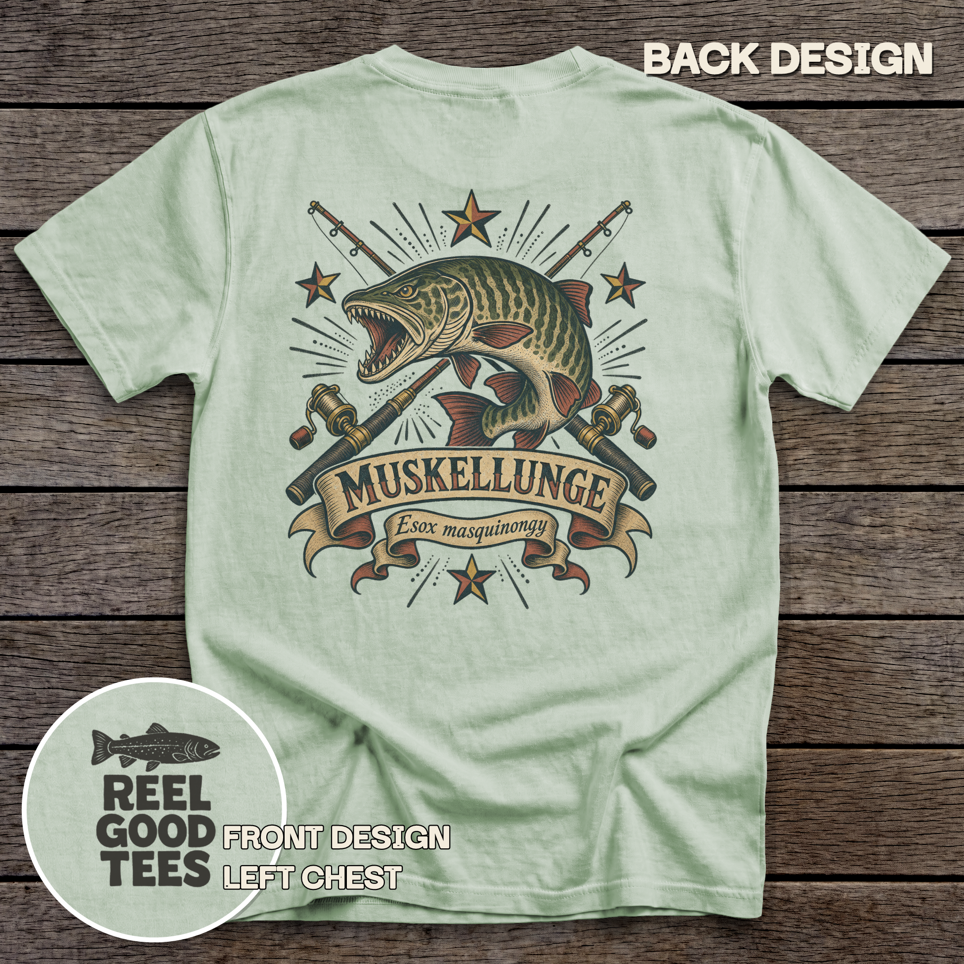 Muskellunge Flash tee - Bay - back