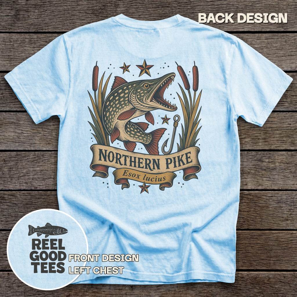 Northern Pike Flash tee - Chambray - back