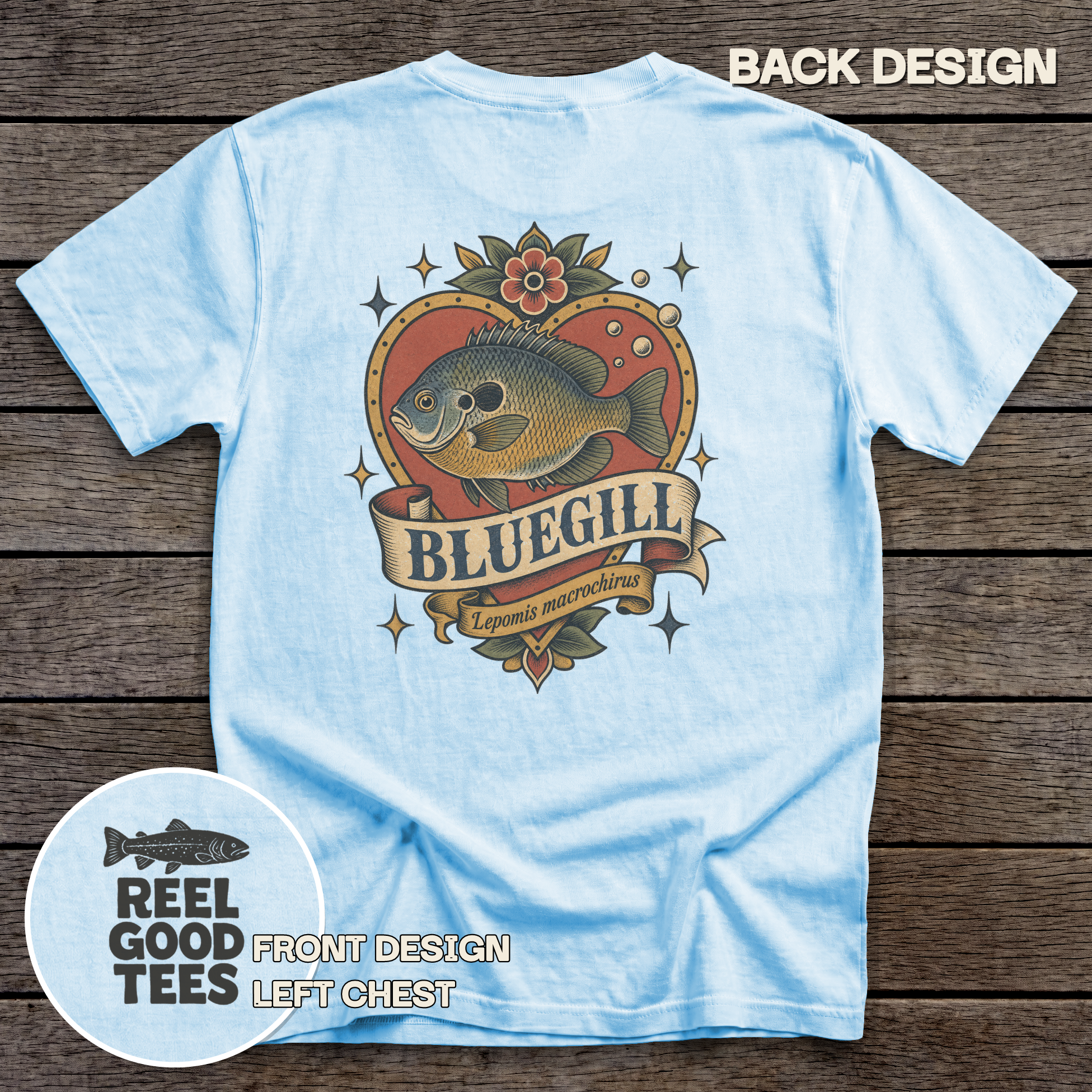 Bluegill Flash tee - Chambray - back