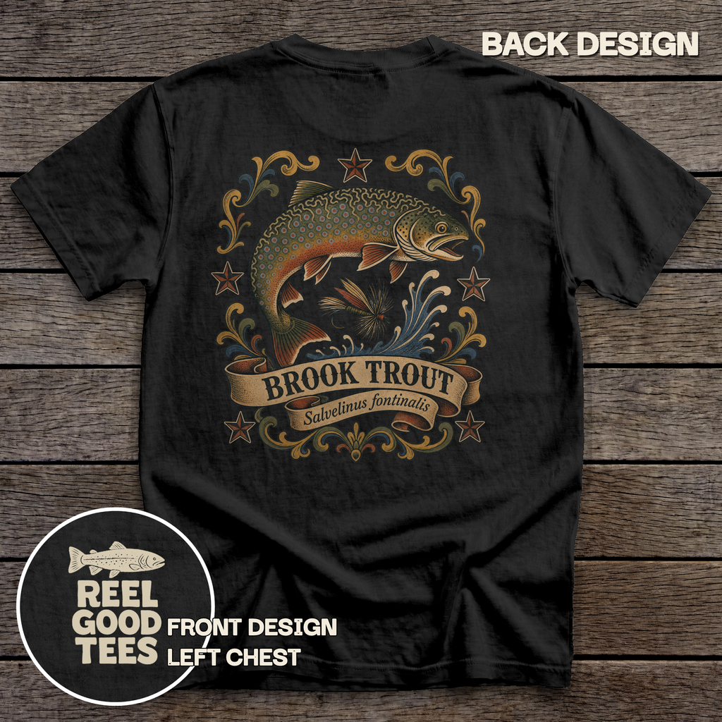 Brook Trout Flash tee - Black - back