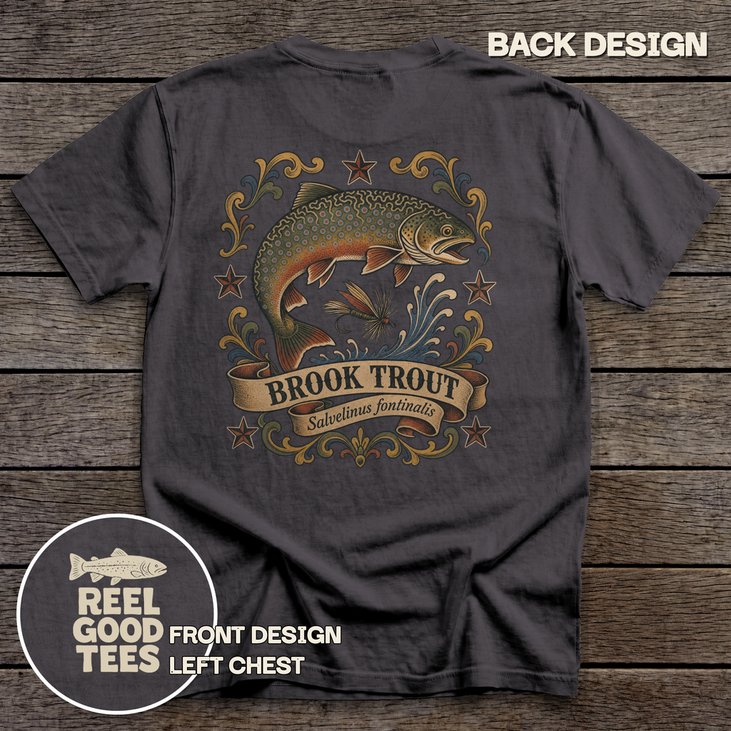 Brook Trout Flash tee - Graphite - back