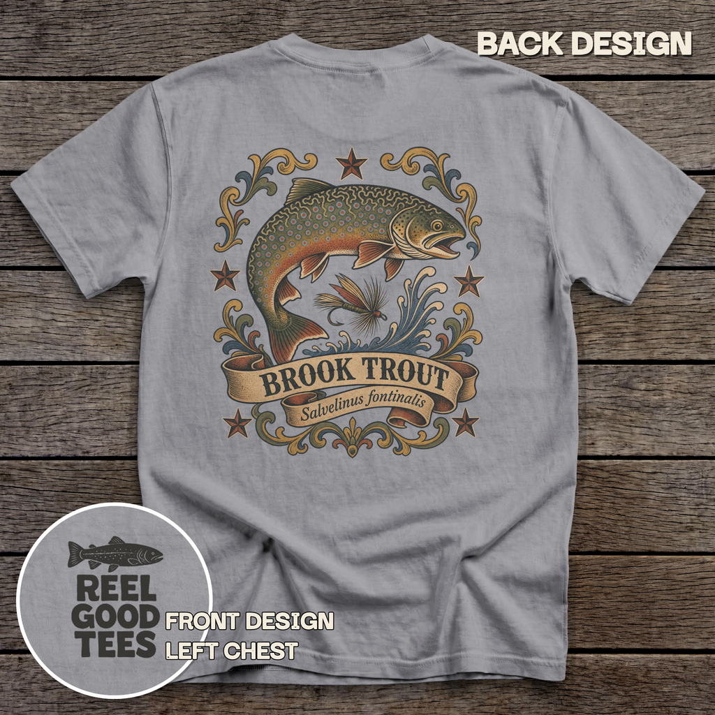 Brook Trout Flash tee - Grey - back