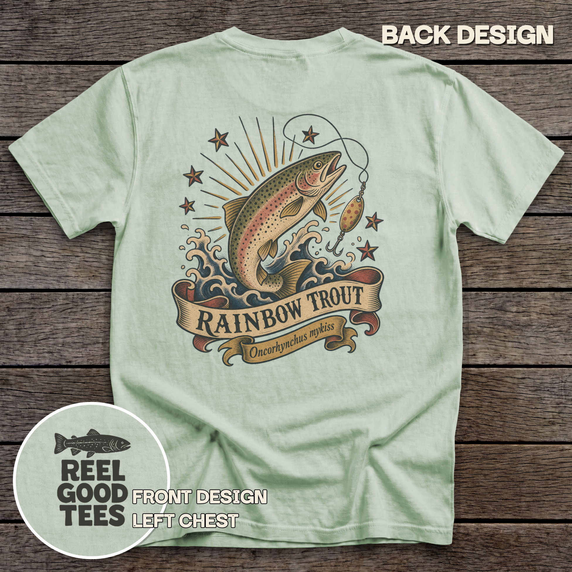 Rainbow Trout Flash tee - Bay - back