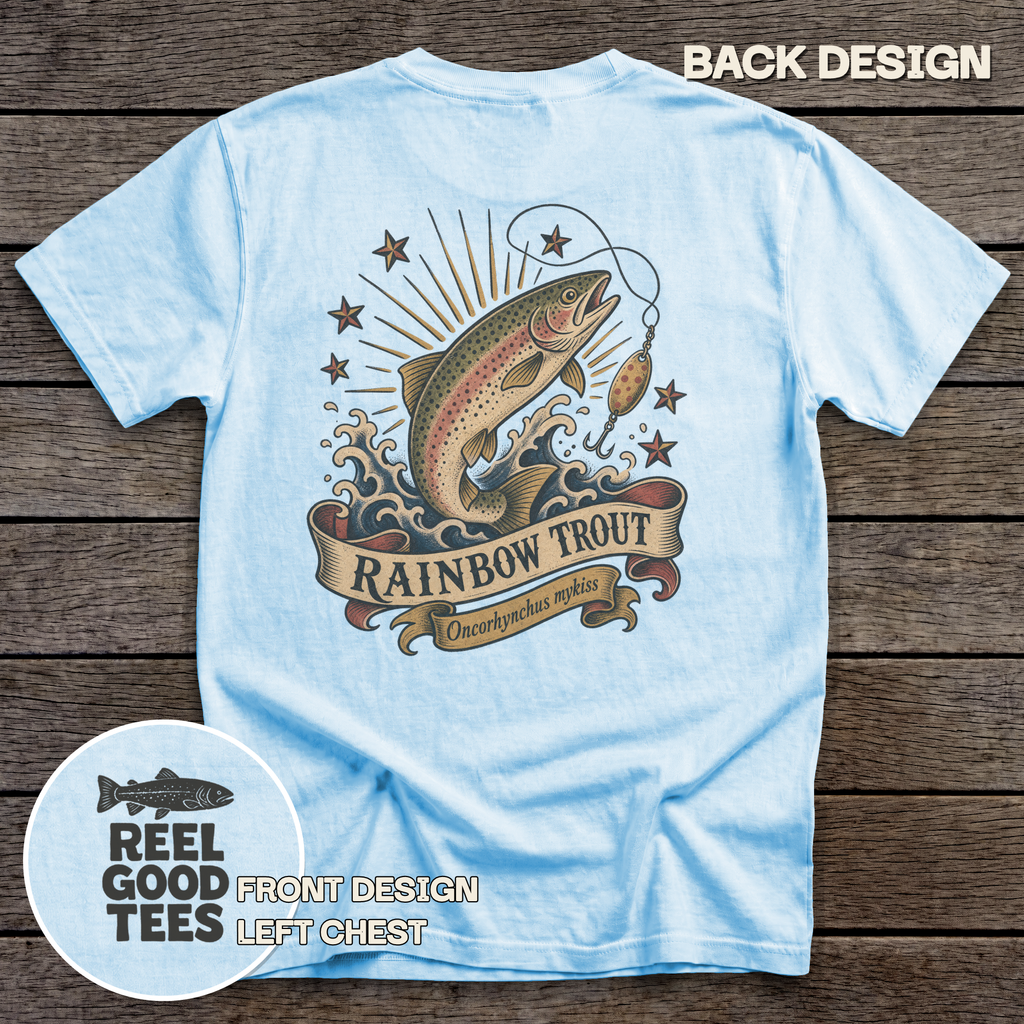 Rainbow Trout Flash tee - Chambray - back