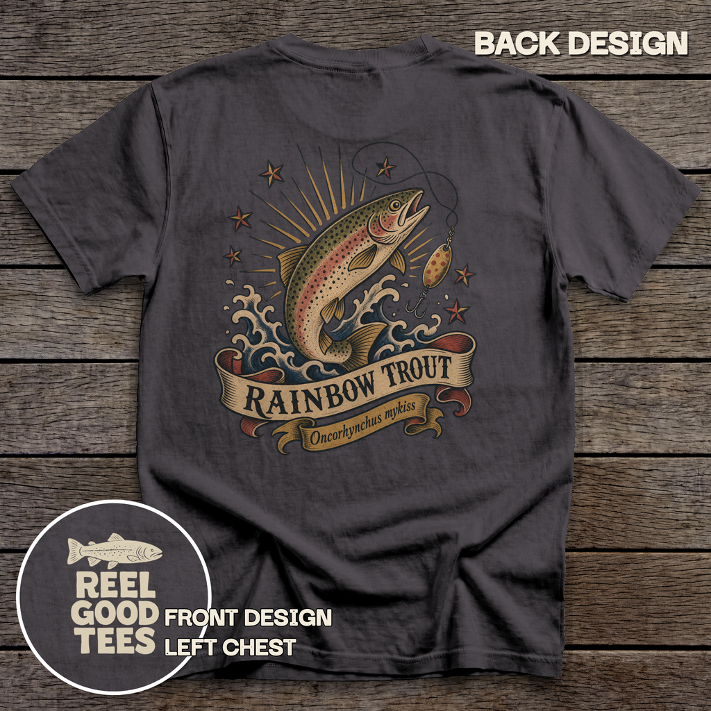 Rainbow Trout Flash tee - Graphite - back