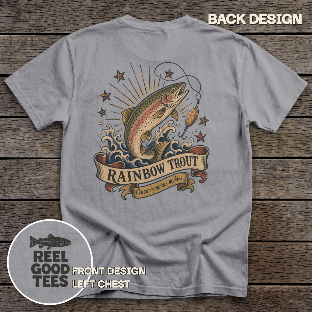 Rainbow Trout Flash tee - Grey - back