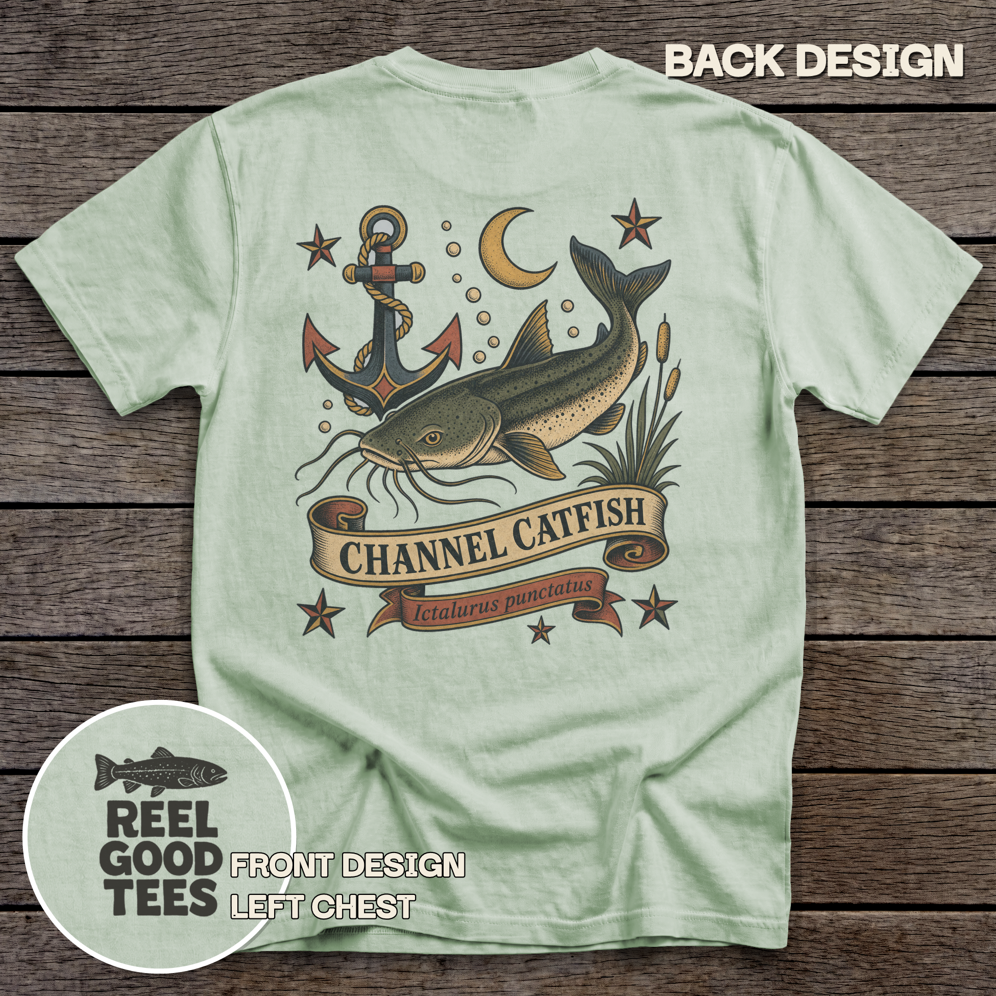 Channel Catfish Flash tee - Bay - back