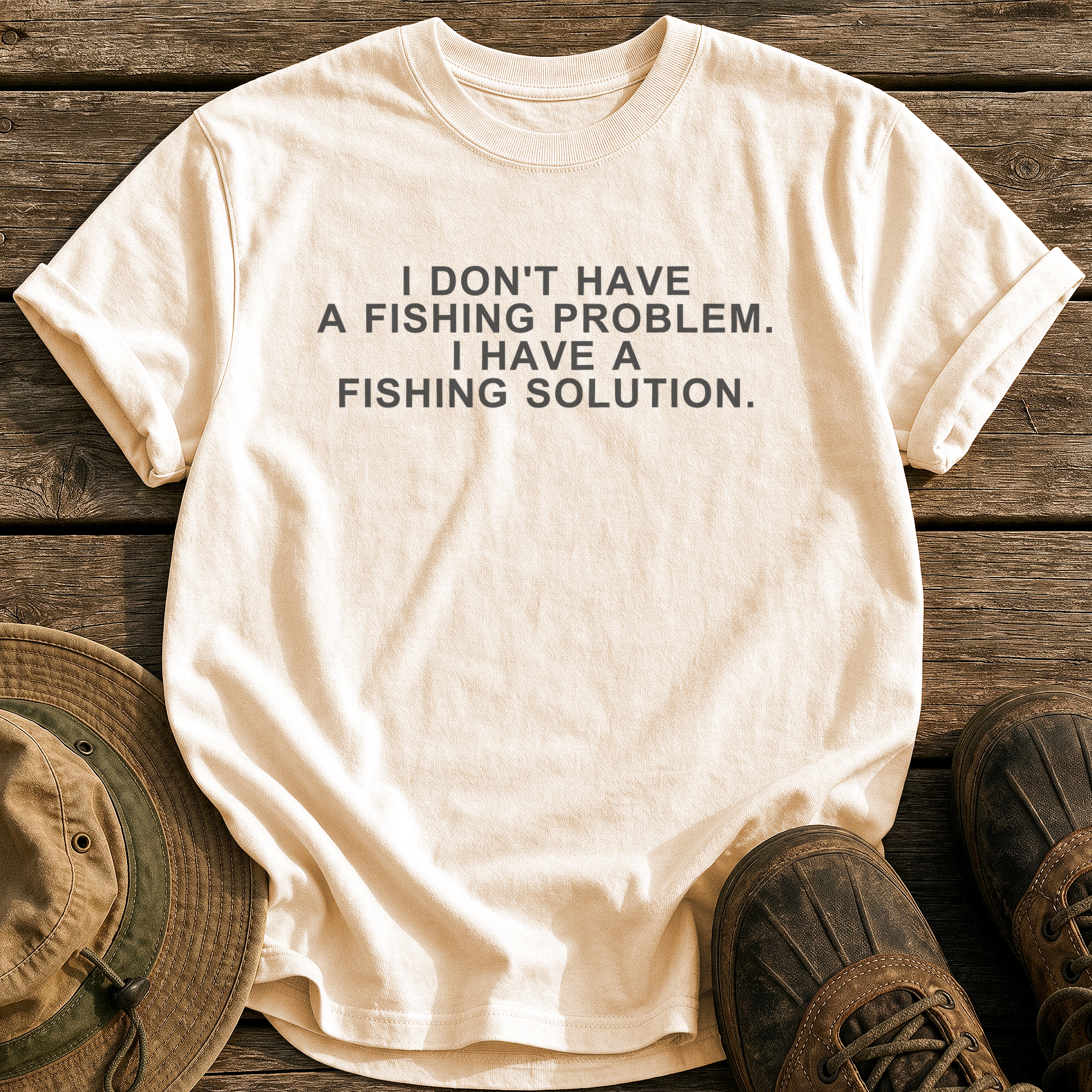 Fishing Solution tee - Ivory - front