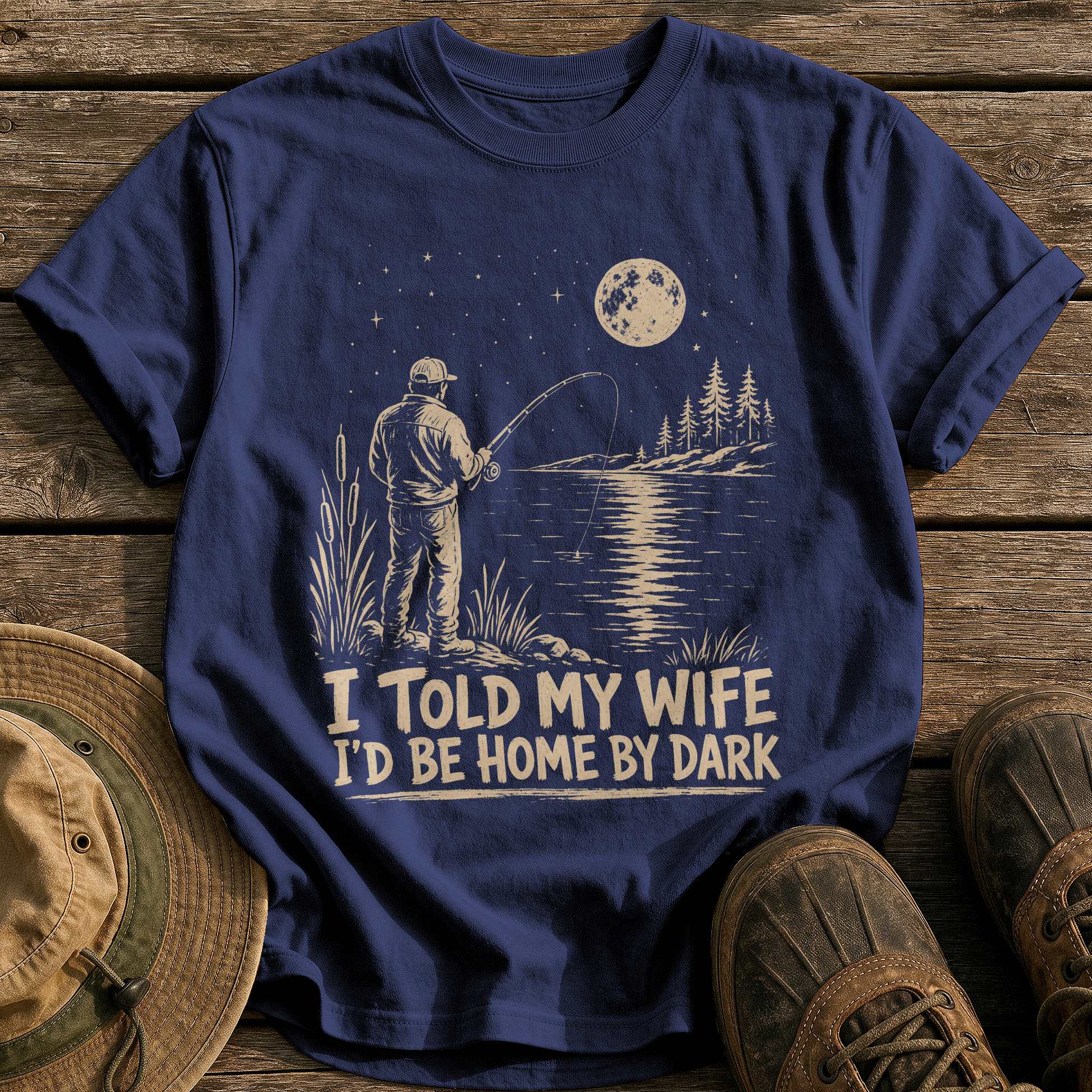 Home by Dark tee - True Navy - front
