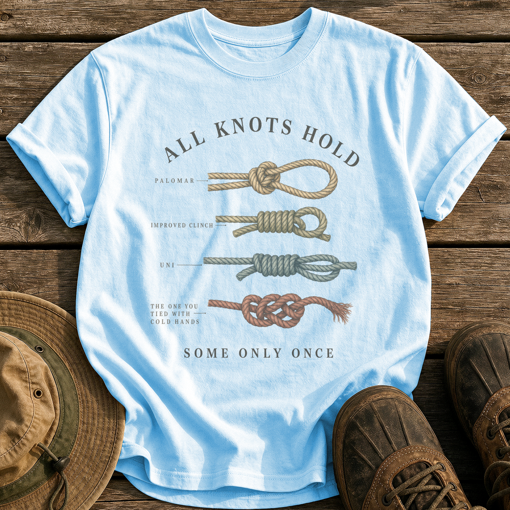 All Knots Hold tee - Chambray - front