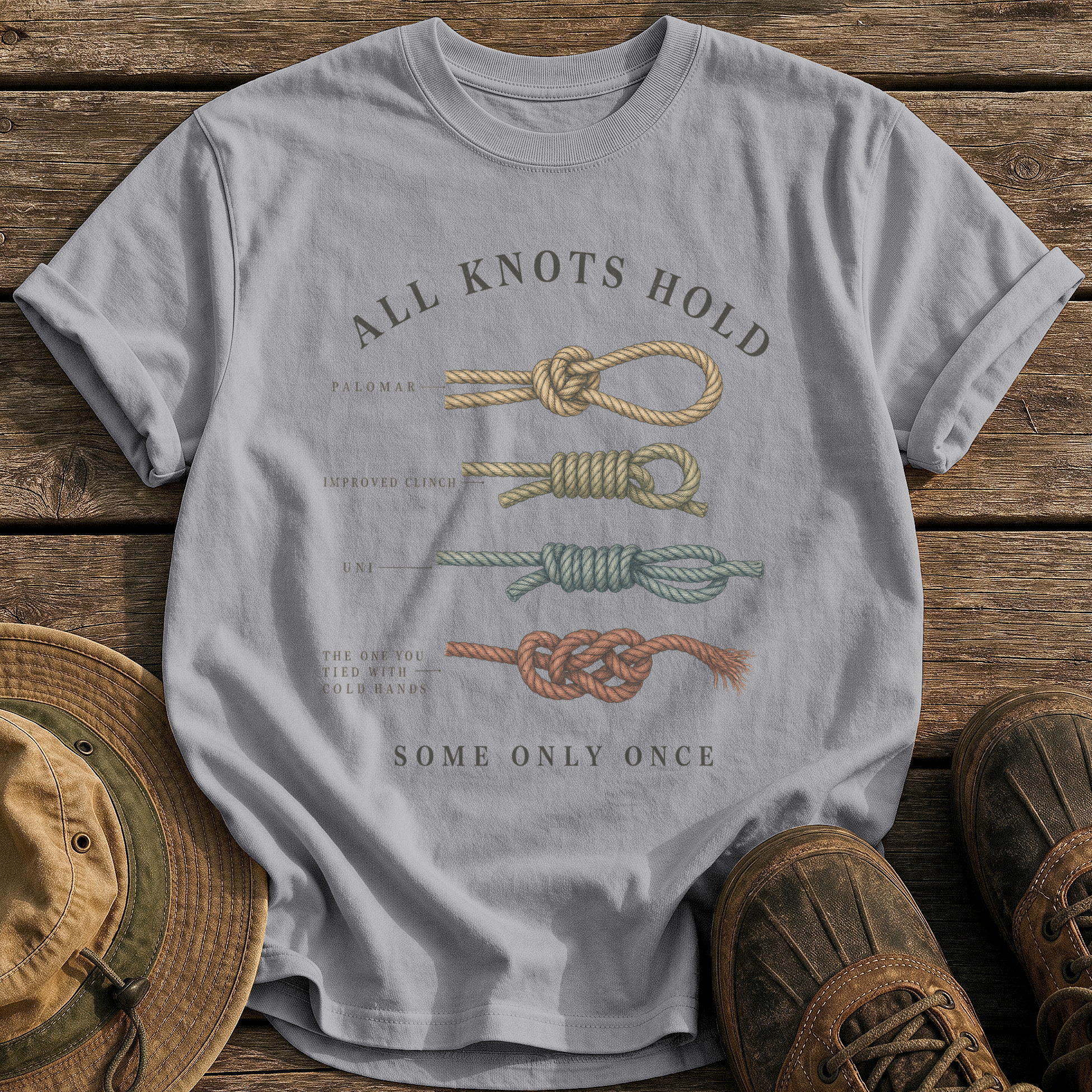 All Knots Hold tee - Grey - front