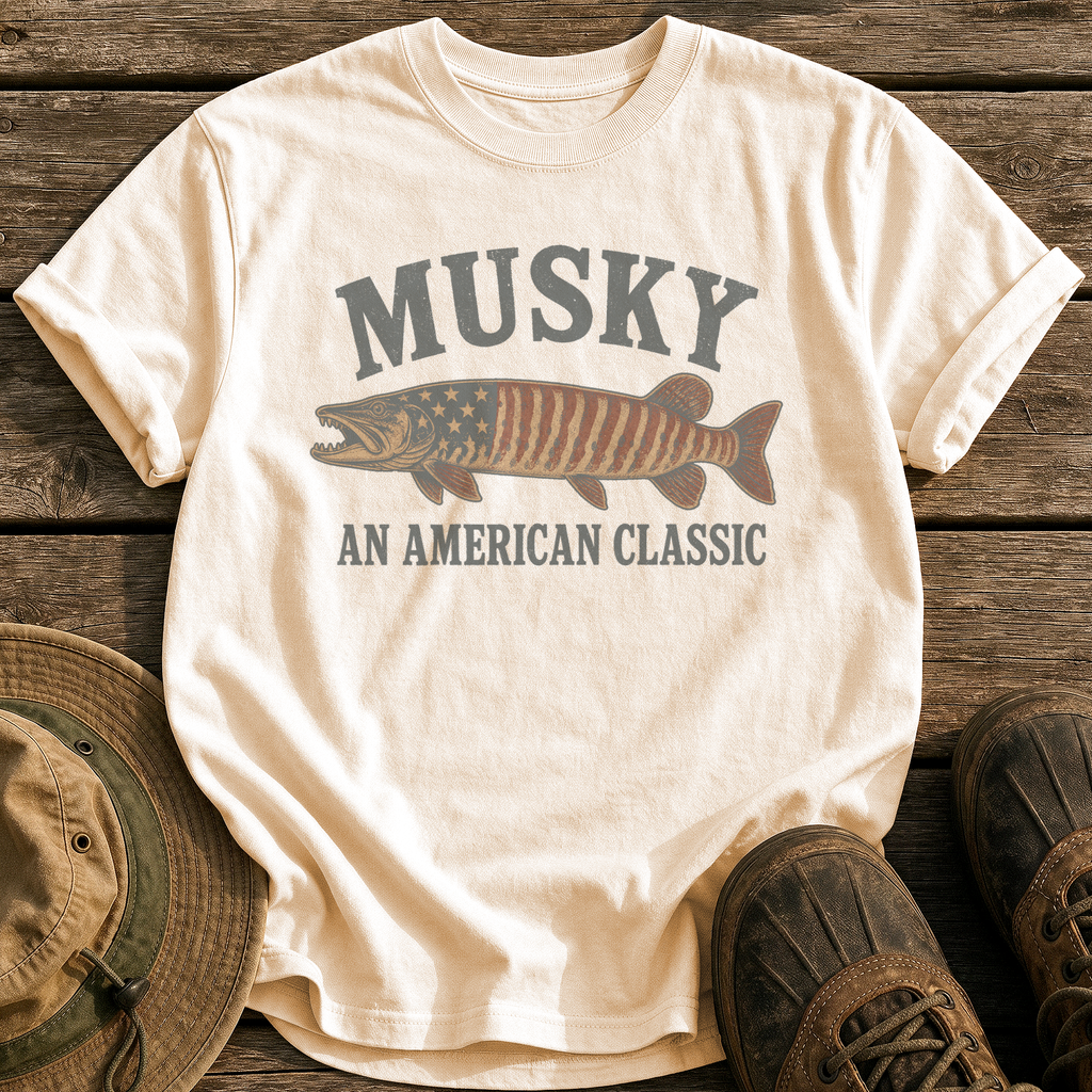 Musky, An American Classic tee - Ivory - front