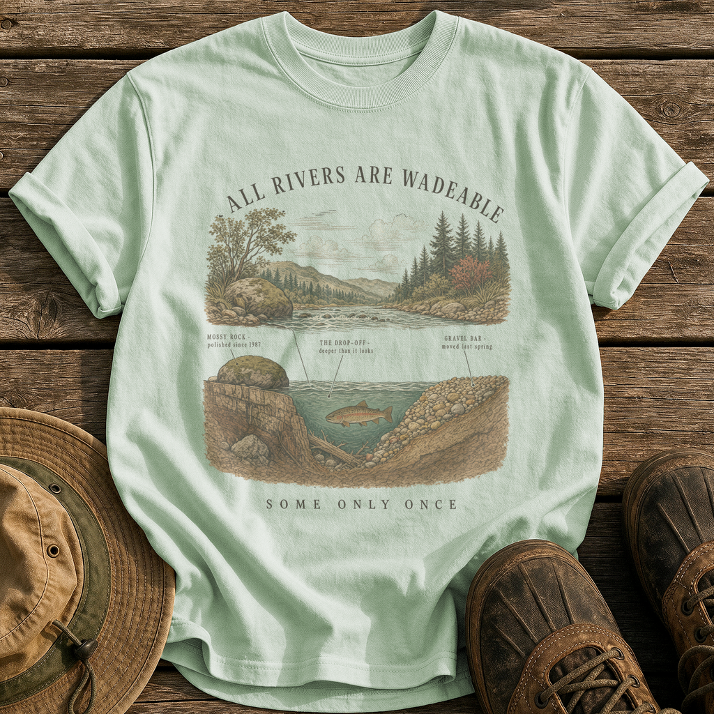All Rivers Are Wadeable tee - Bay - front