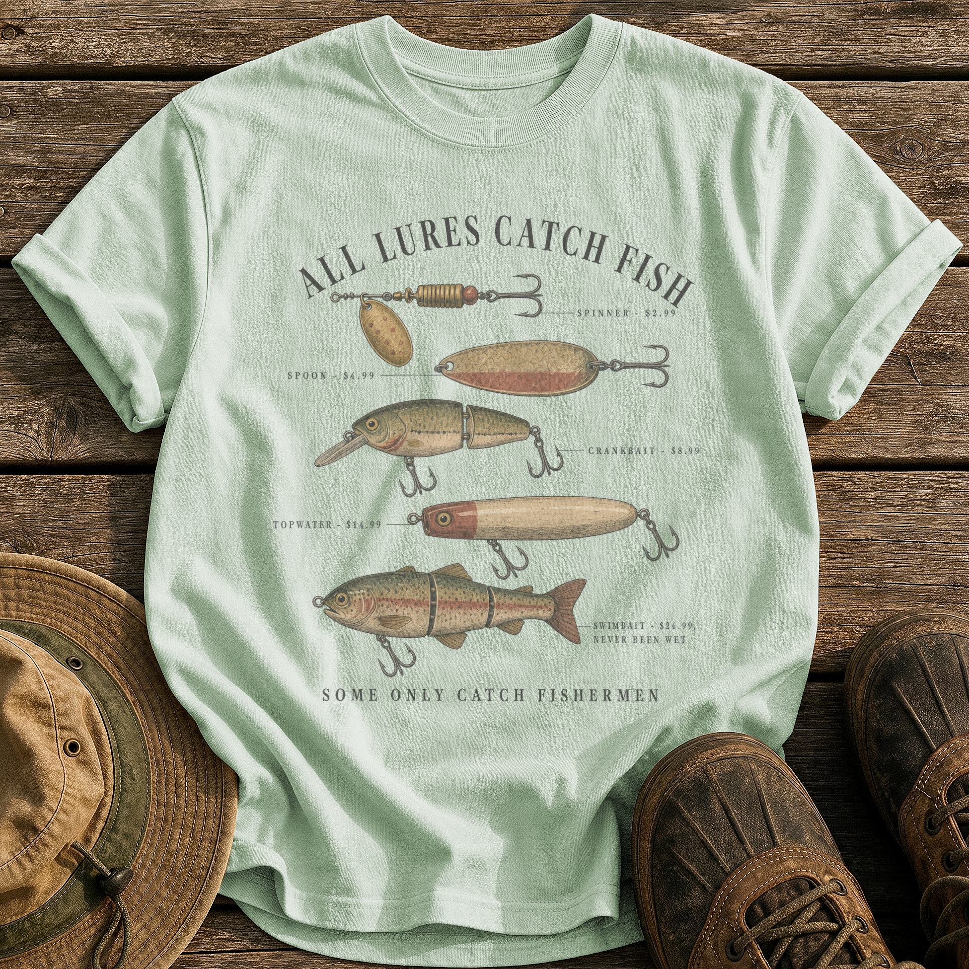 All Lures Catch Fish tee - Bay - front