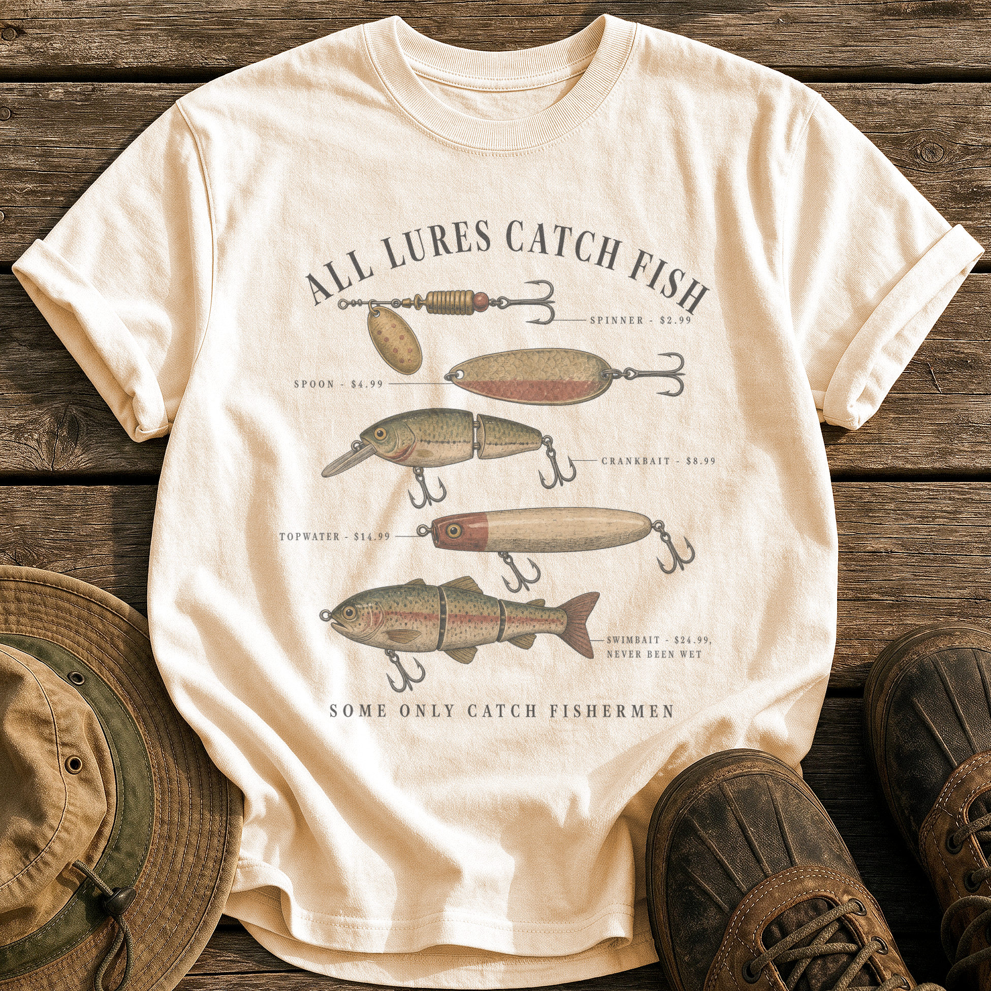 All Lures Catch Fish tee - Ivory - front