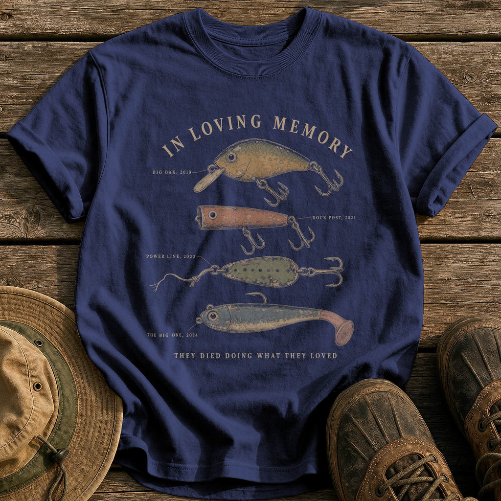 In Loving Memory tee - True Navy - front