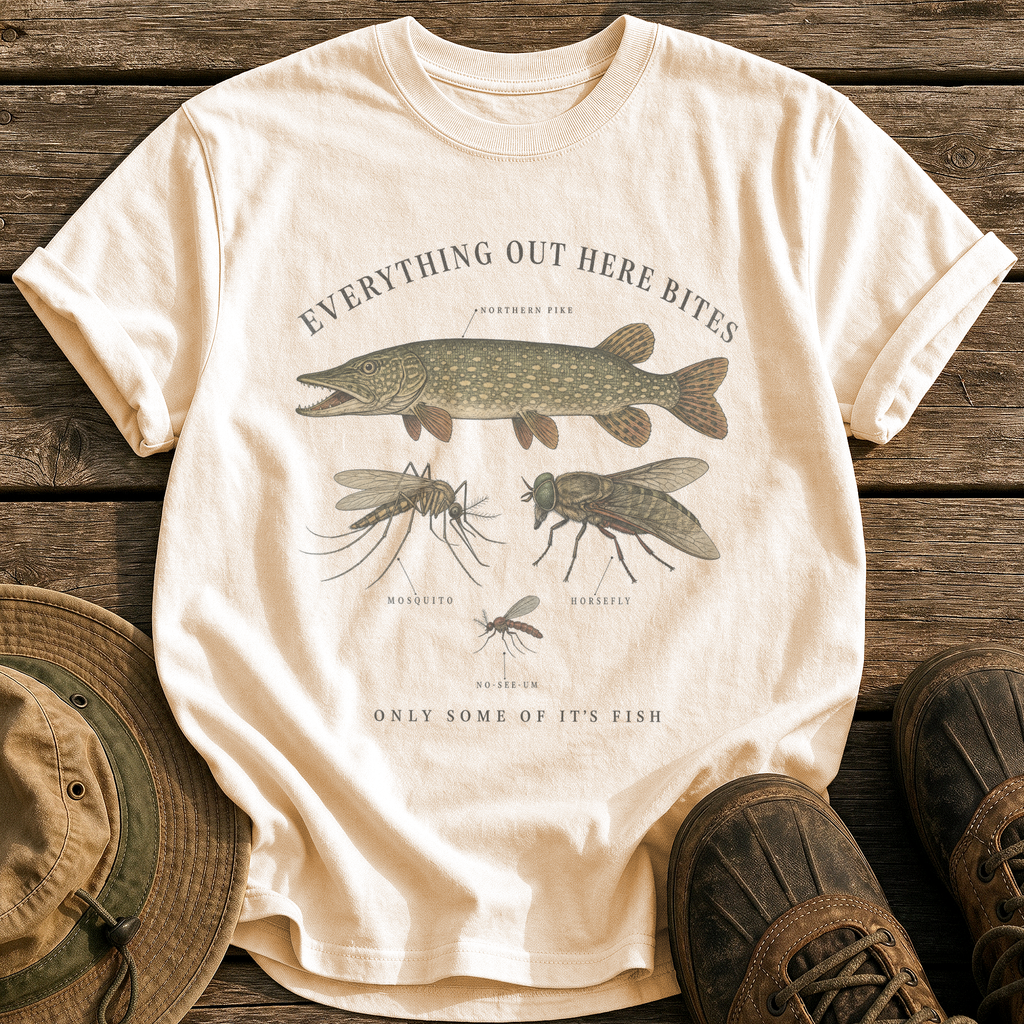 Everything Out Here Bites tee - Ivory - front
