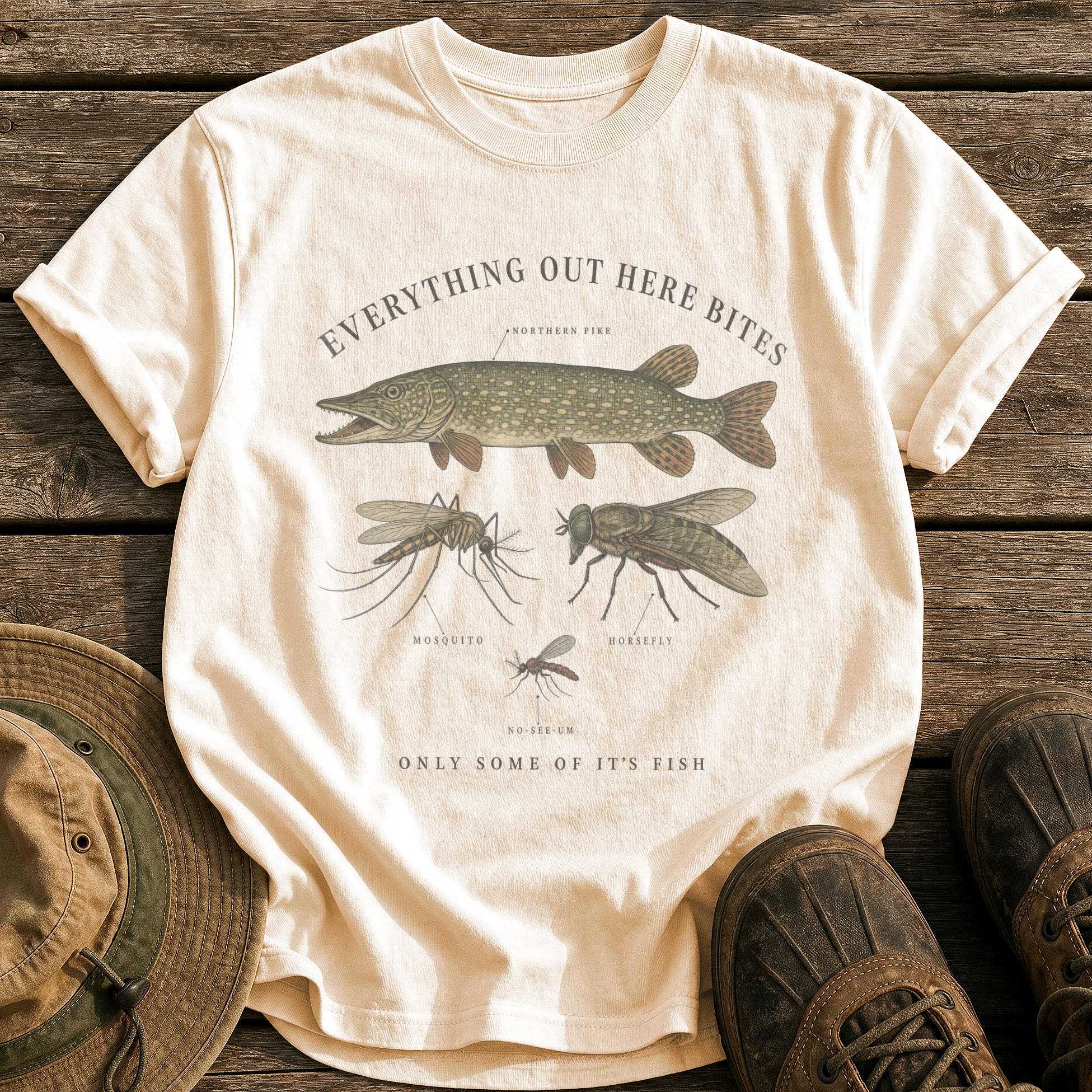 Everything Out Here Bites tee - Ivory - front