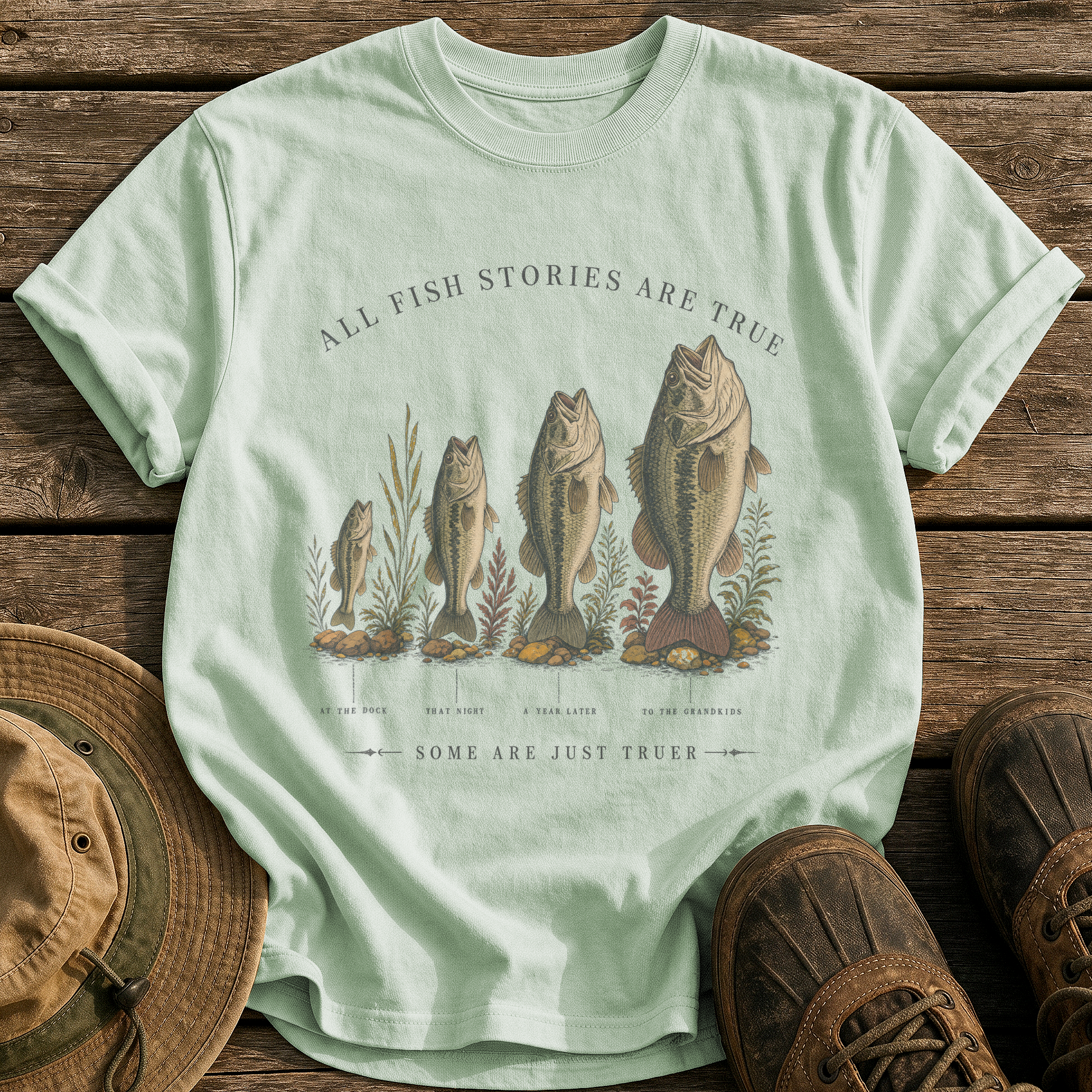 All Fish Stories Are True tee - Bay - front
