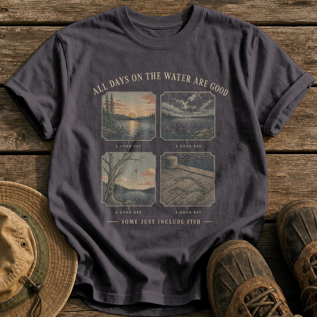 All Days on the Water tee - Graphite - front