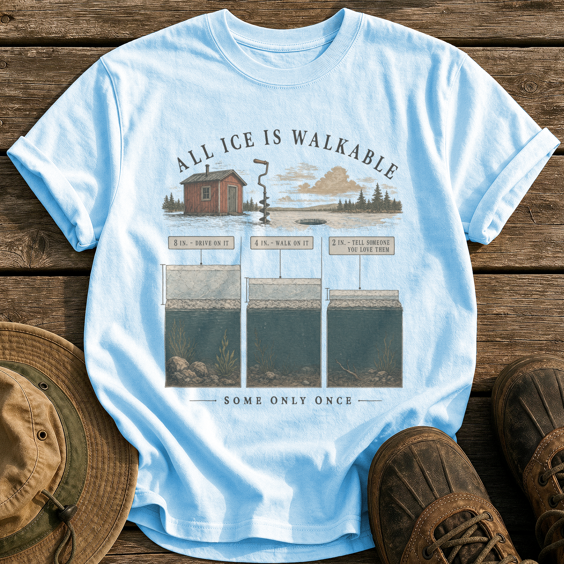 All Ice Is Walkable tee - Chambray - front
