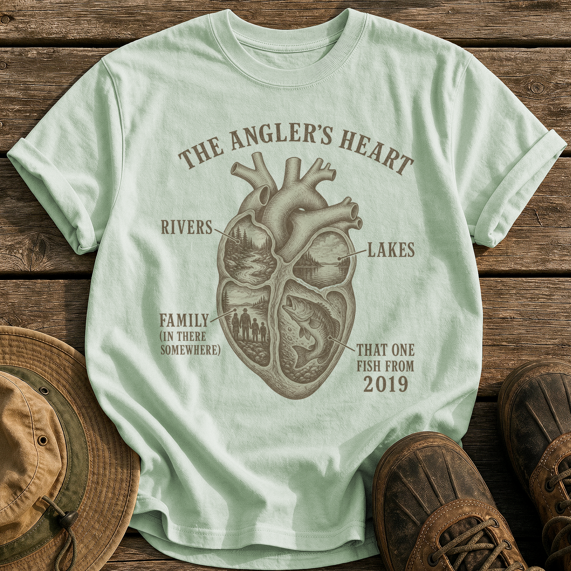 The Angler's Heart tee - Bay - front