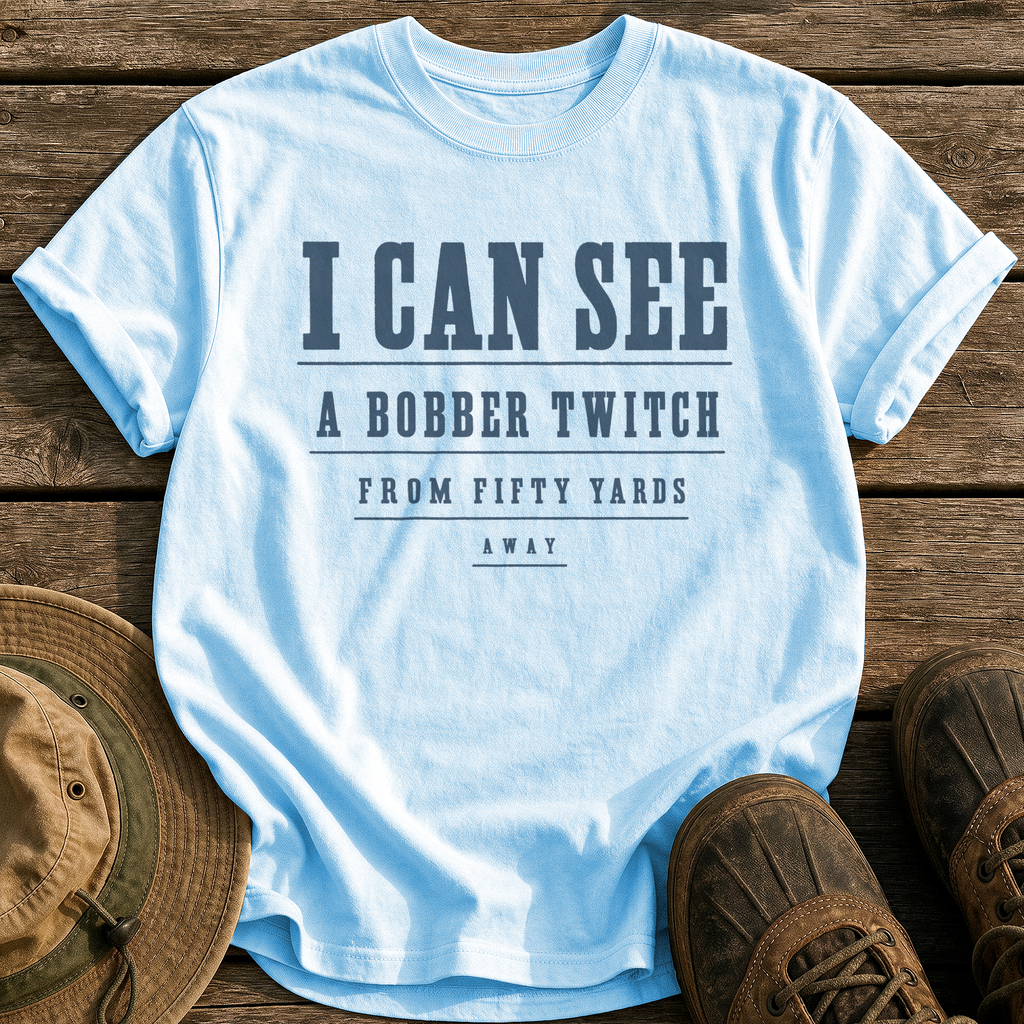 The Angler's Eye Exam tee - Chambray - front