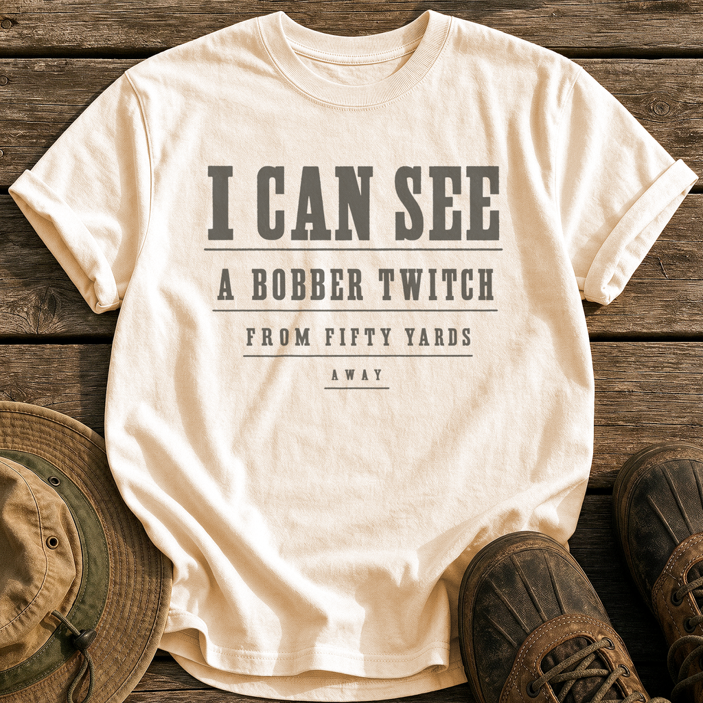 The Angler's Eye Exam tee - Ivory - front