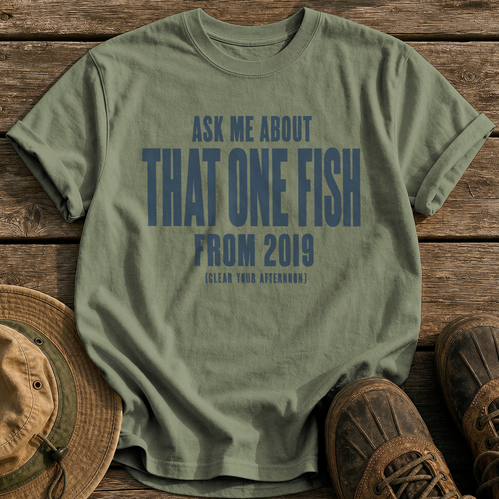 Ask About That One Fish tee - Sage - front