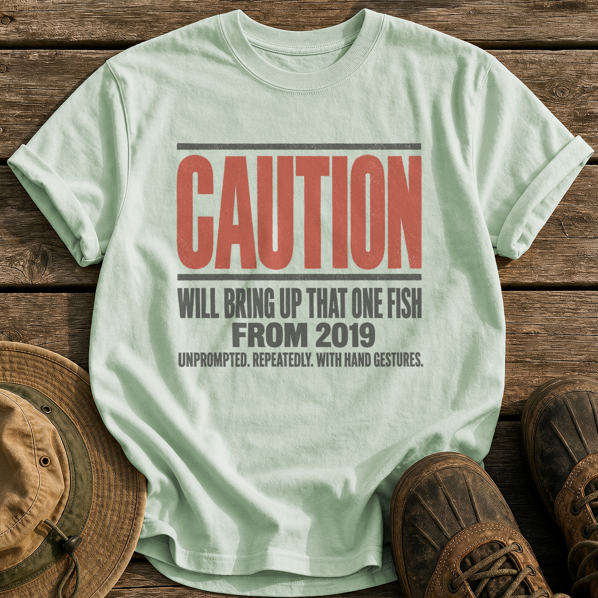 Caution: That One Fish tee - Bay - front