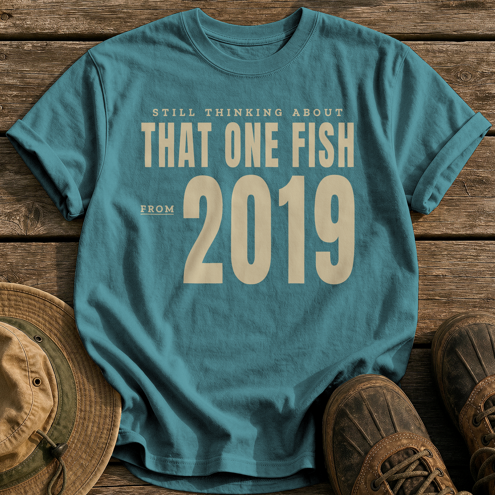 That One Fish From 2019 tee - Blue Spruce - front
