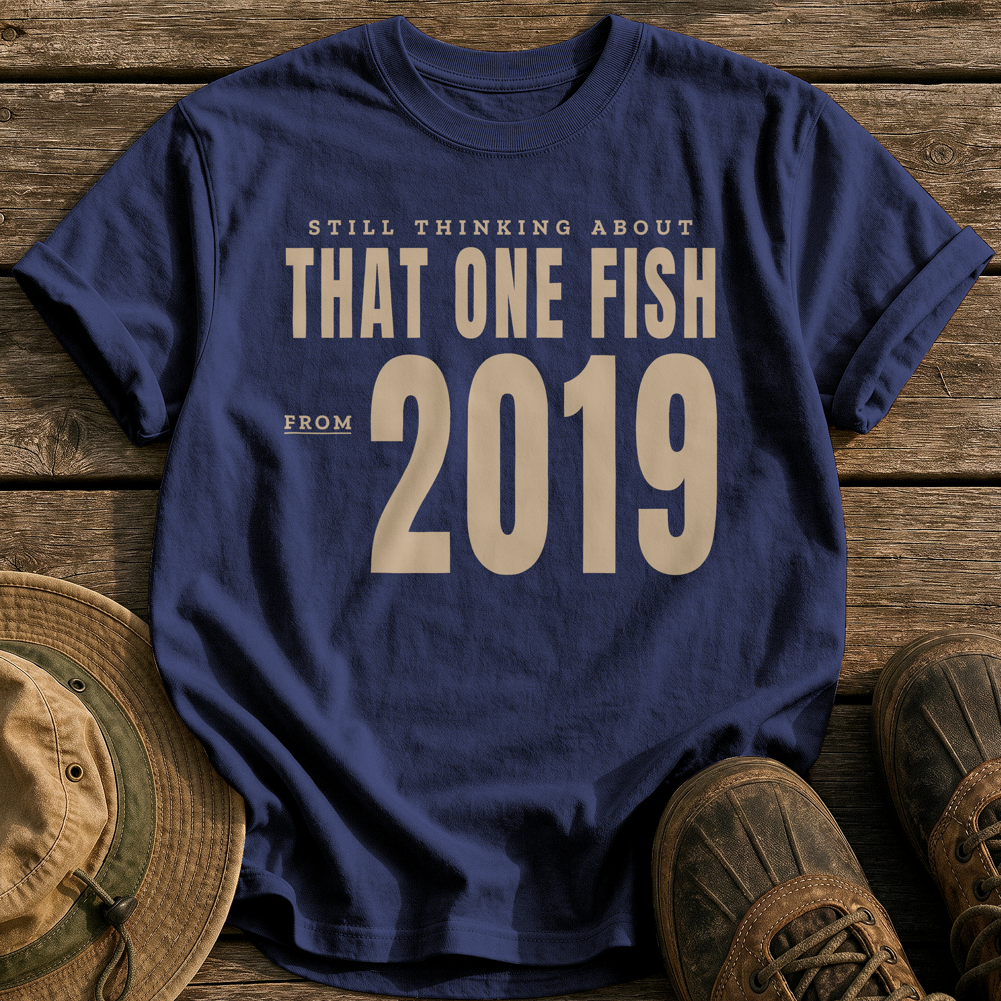 That One Fish From 2019 tee - True Navy - front