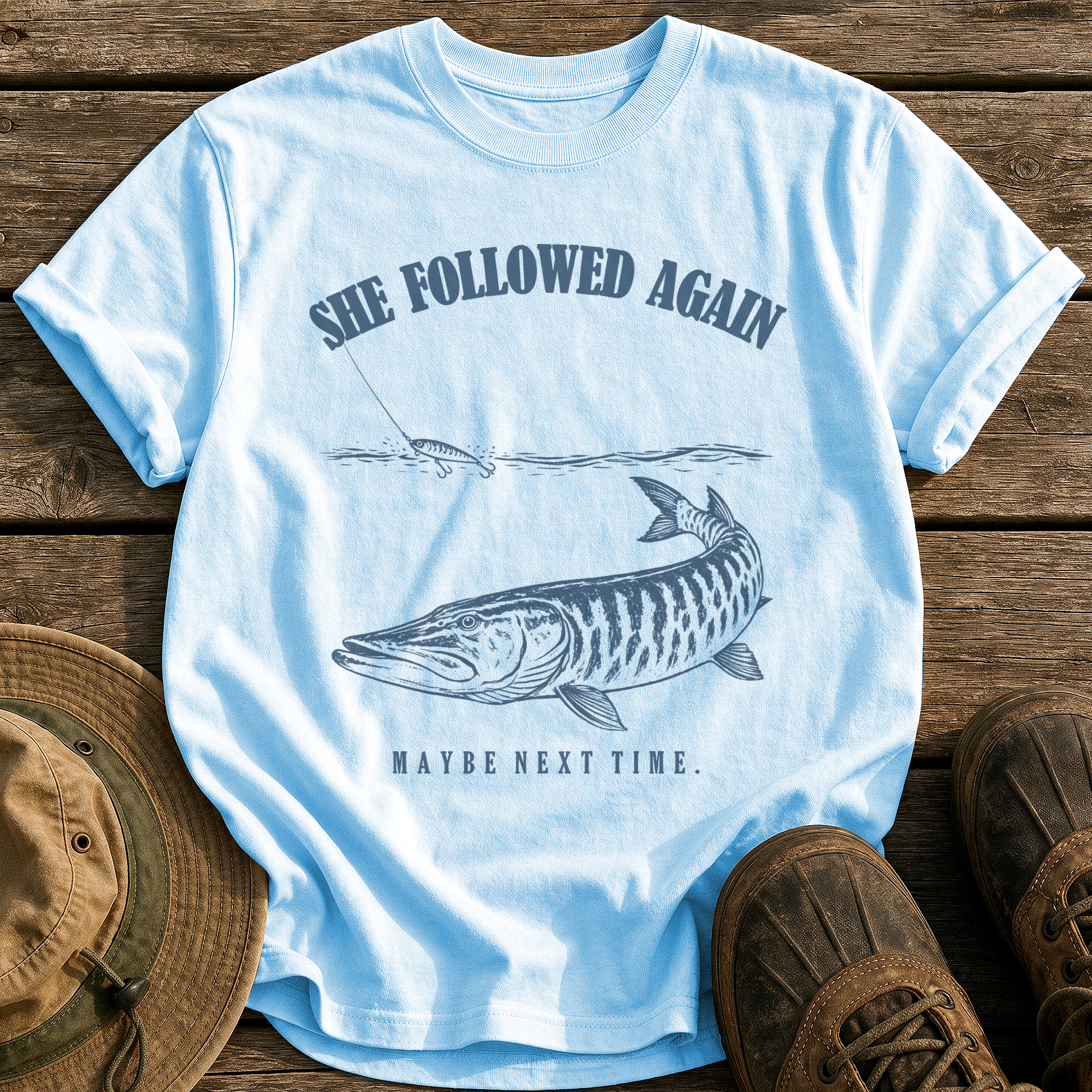 She Followed Again tee - Chambray - front