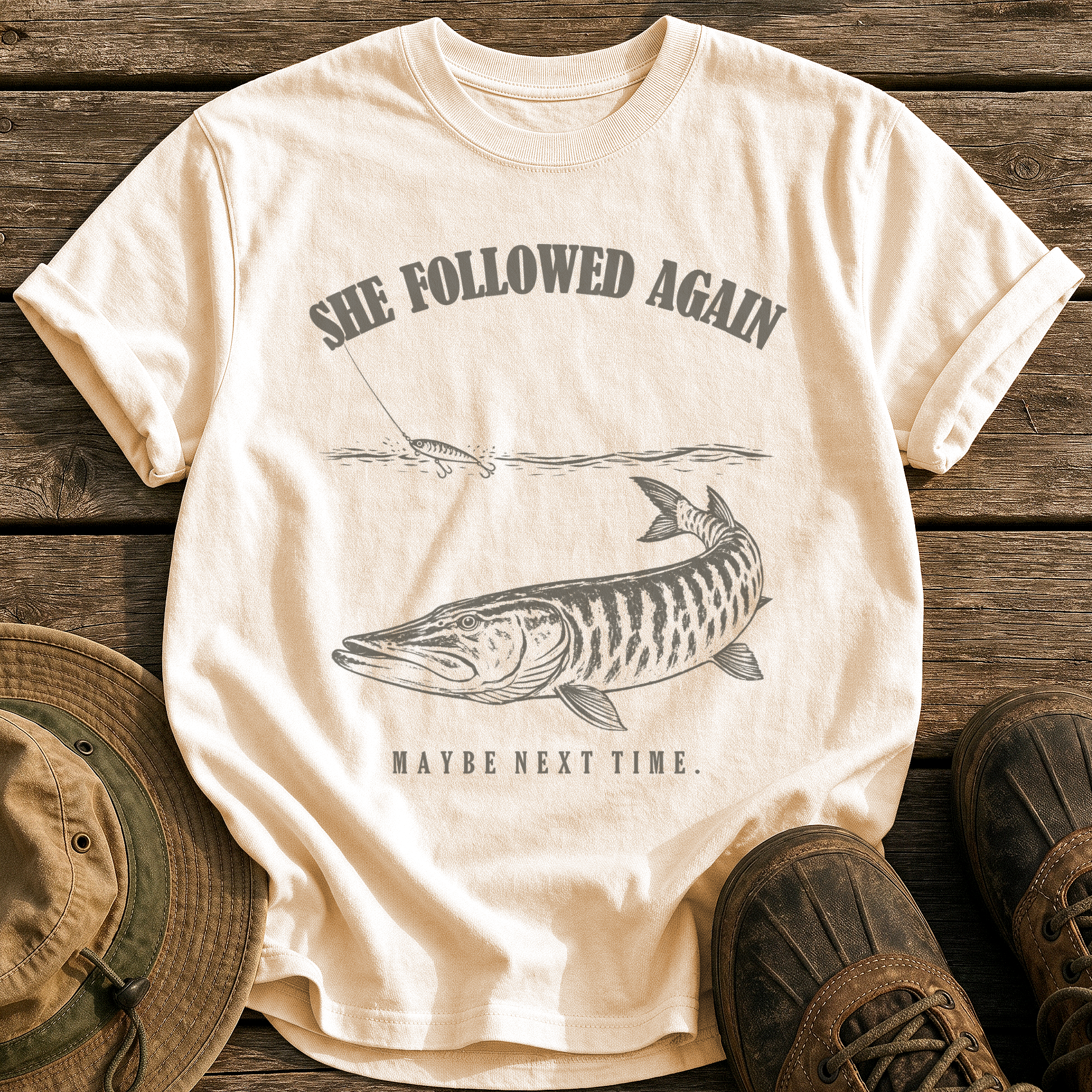 She Followed Again tee - Ivory - front