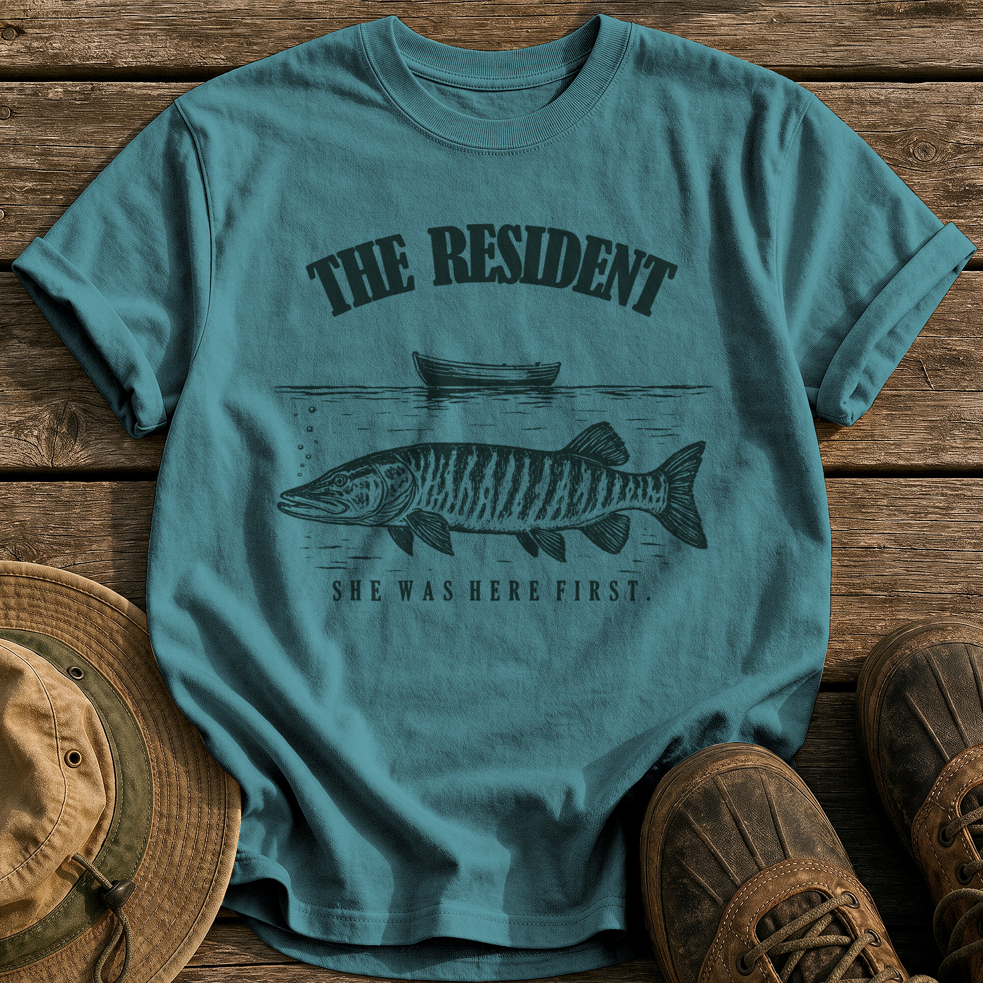The Resident tee - Blue Spruce - front